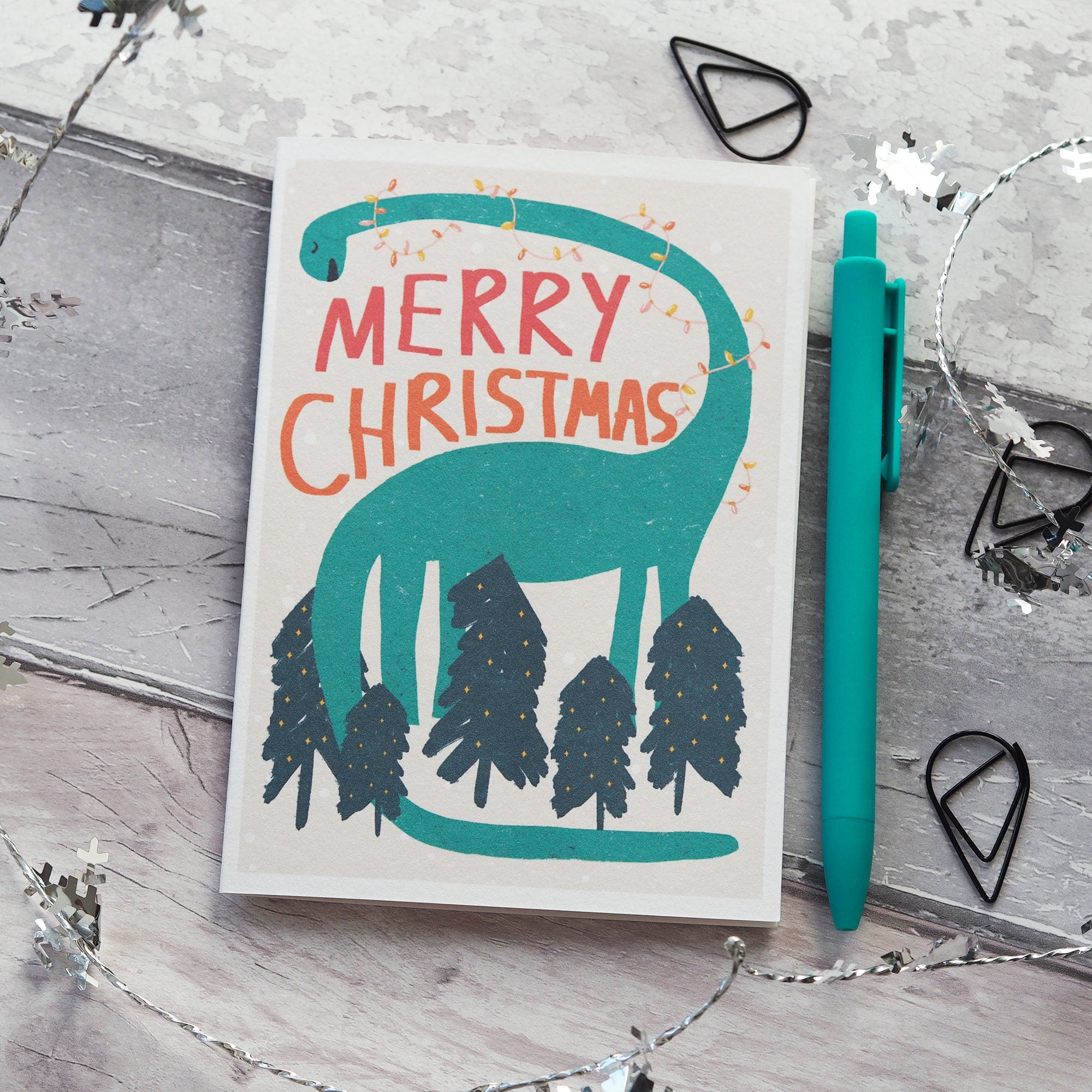 Dinosaur Kids Christmas Card