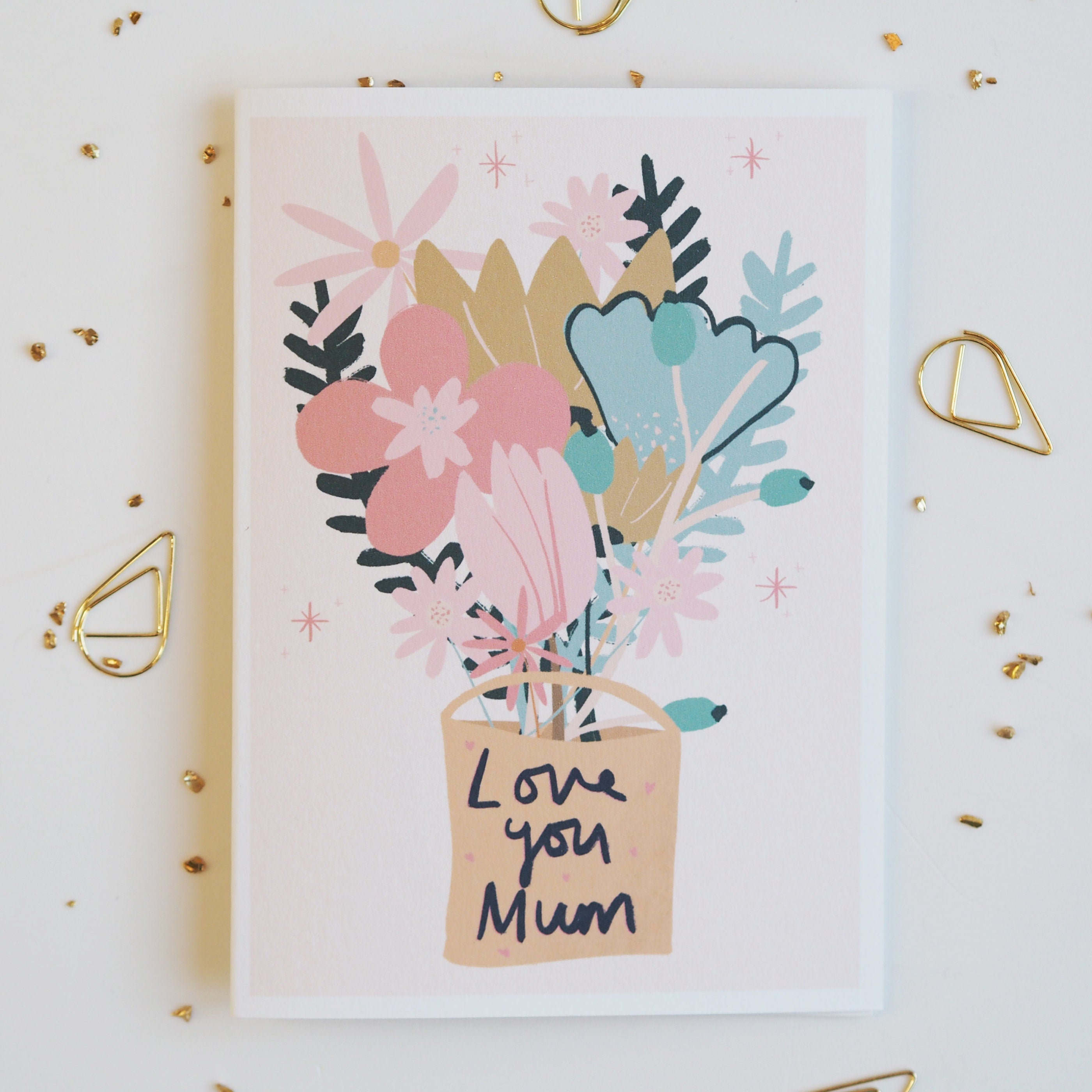Love You Mum Illustrated Floral Mother's Day Card