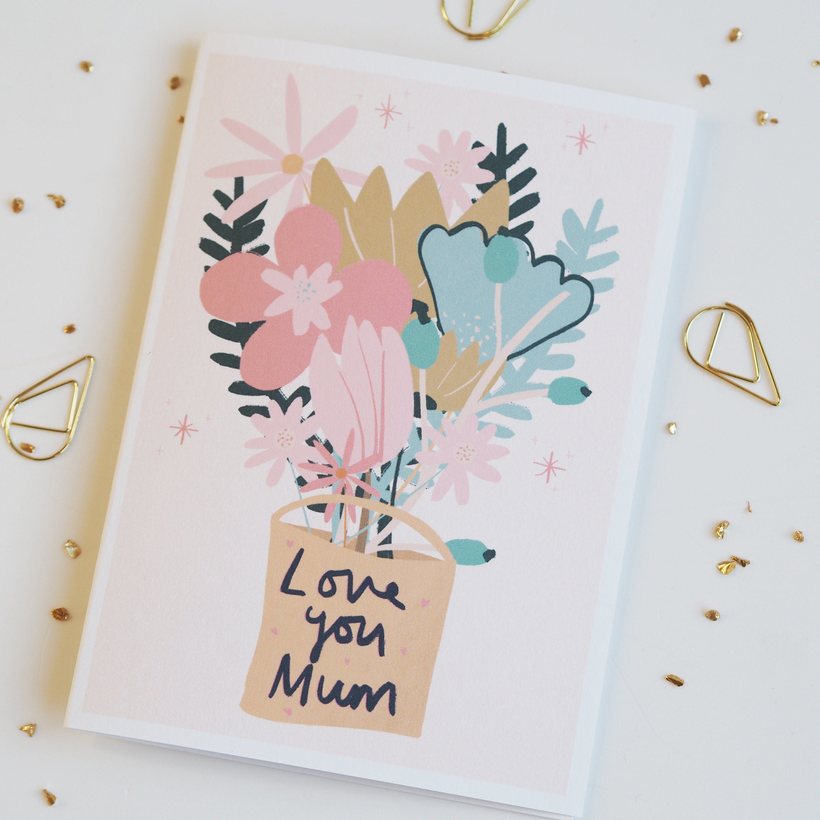 Love You Mum Illustrated Floral Mother's Day Card