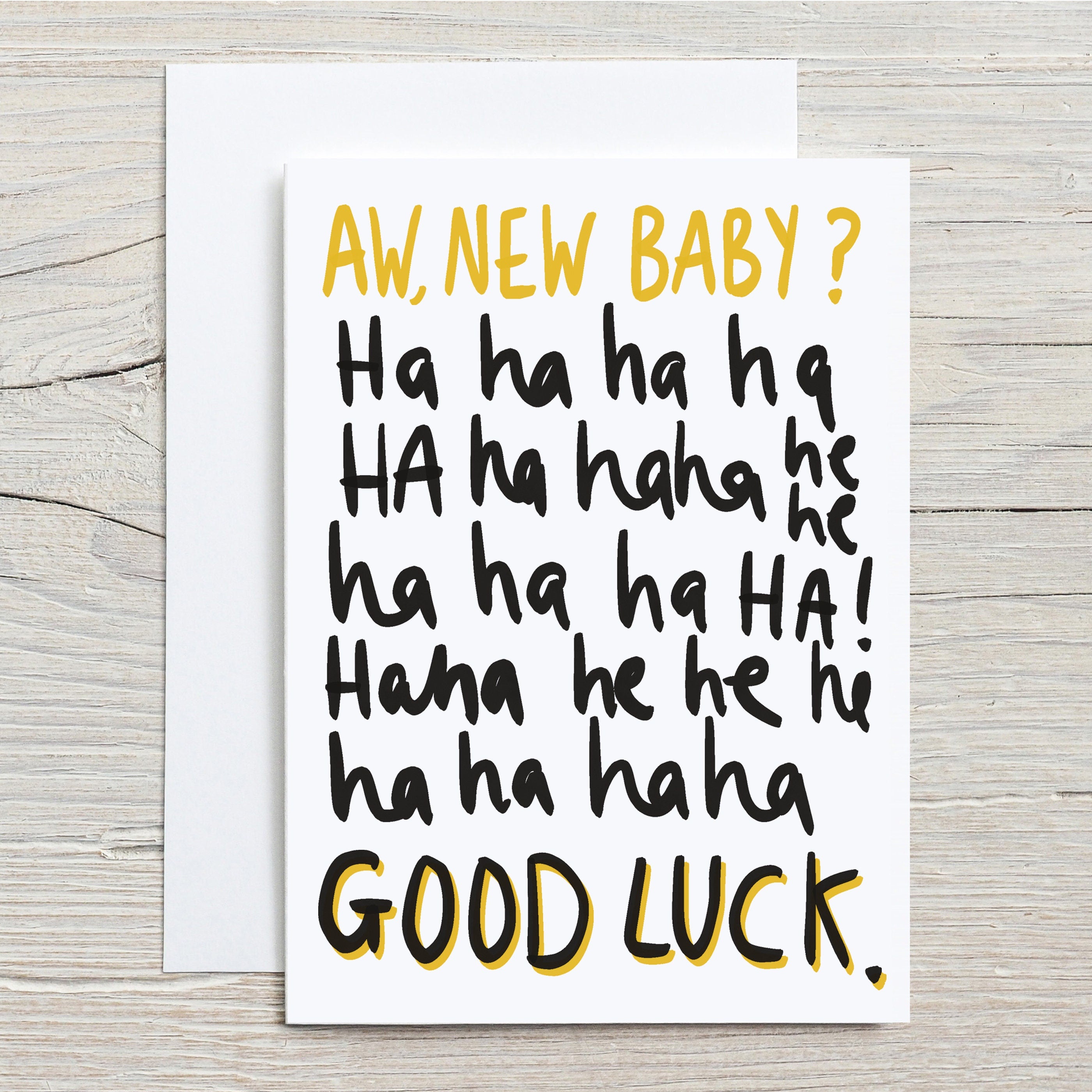 Funny New Baby Good Luck Card