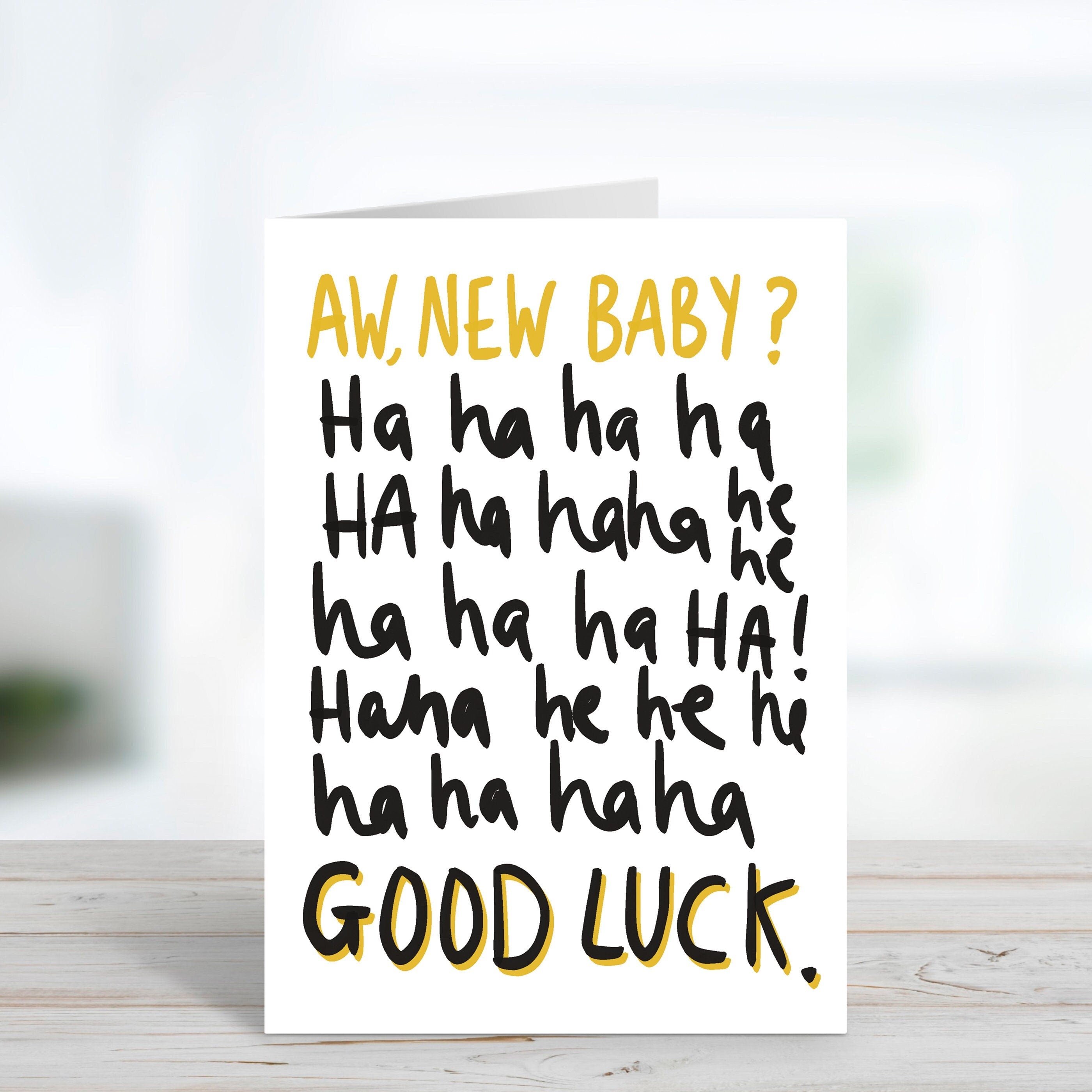 Funny New Baby Good Luck Card