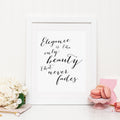 Elegance Audrey Hepburn Typography Quote Print