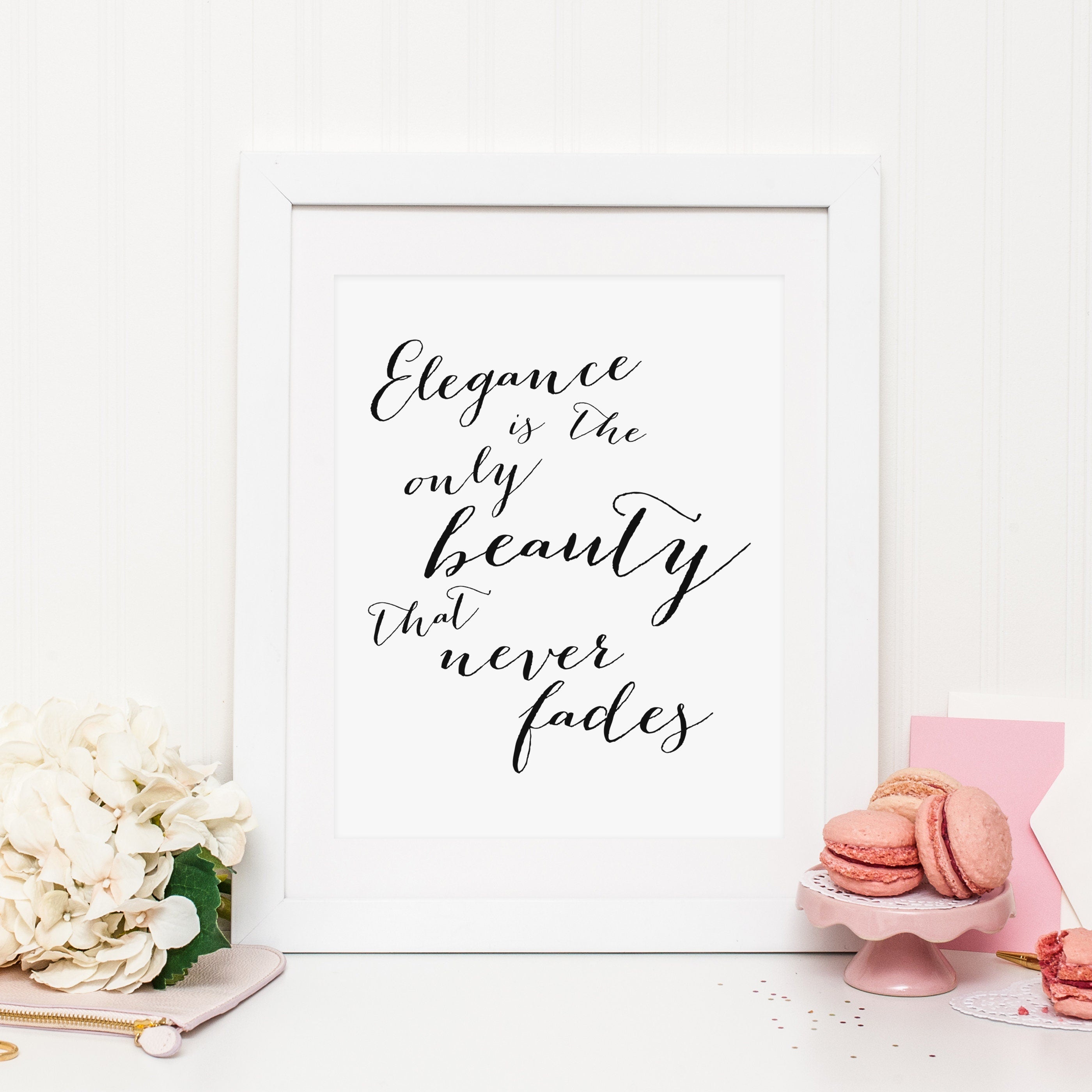 Elegance Audrey Hepburn Typography Quote Print