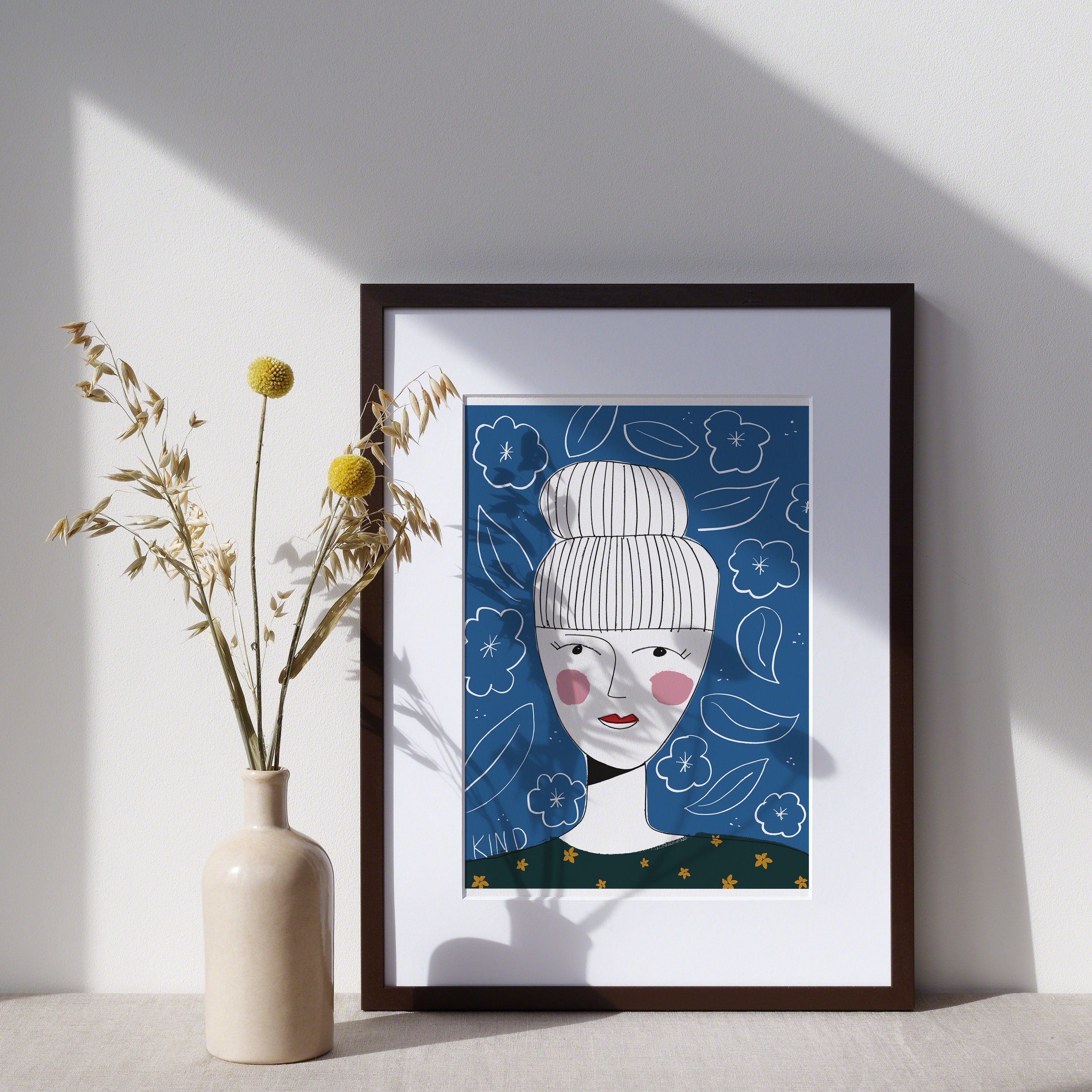 Kind Lady Illustrated Art Print