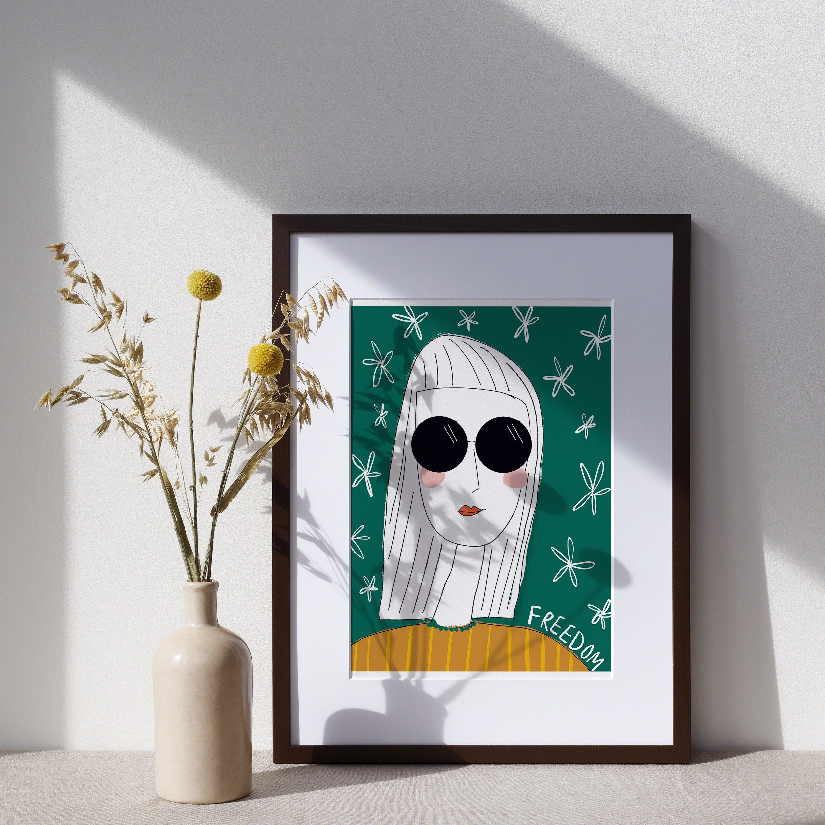 Freedom Lady Illustrated Art Print