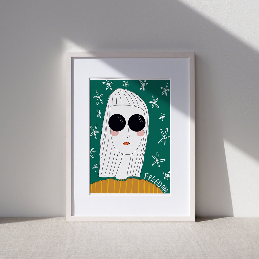 Freedom Lady Illustrated Art Print