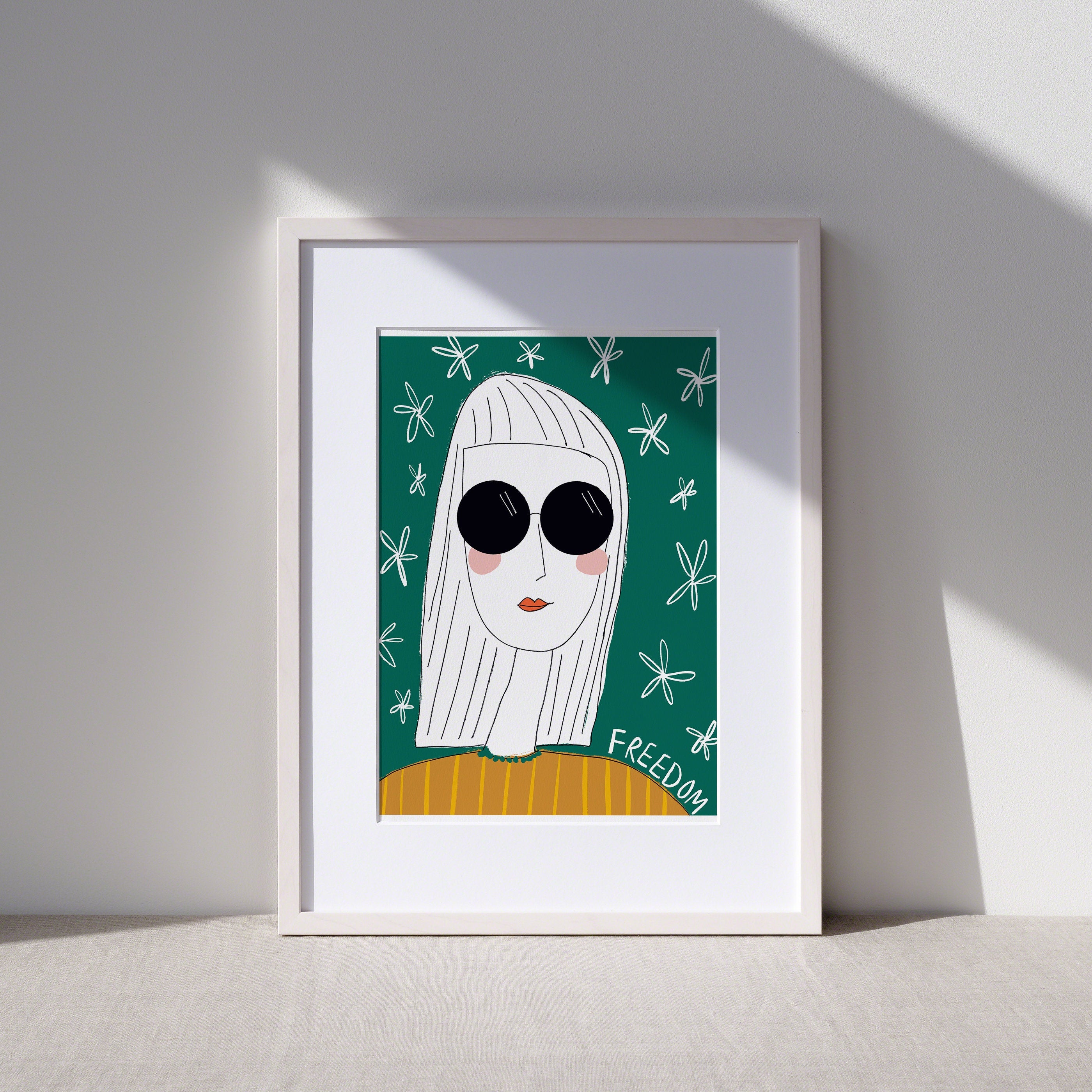 Freedom Lady Illustrated Art Print