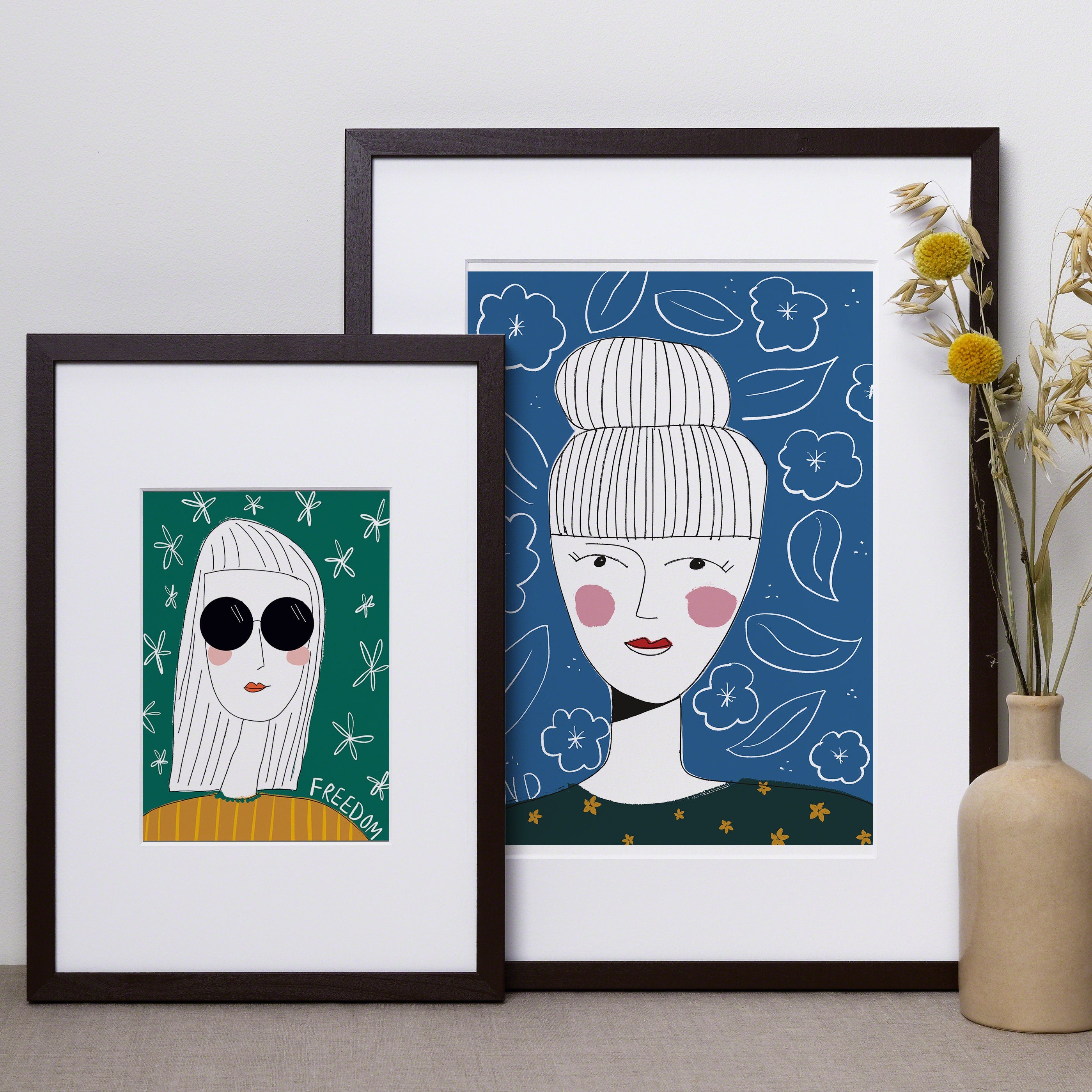 Freedom Lady Illustrated Art Print