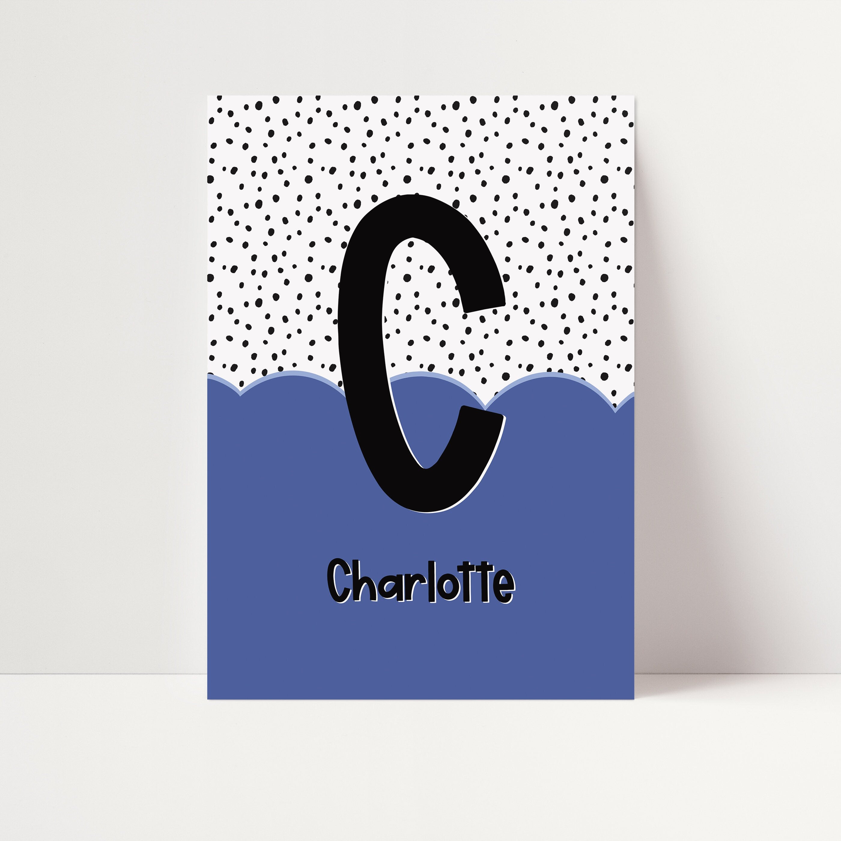 Kids Personalised Initial Dalmation Art Print