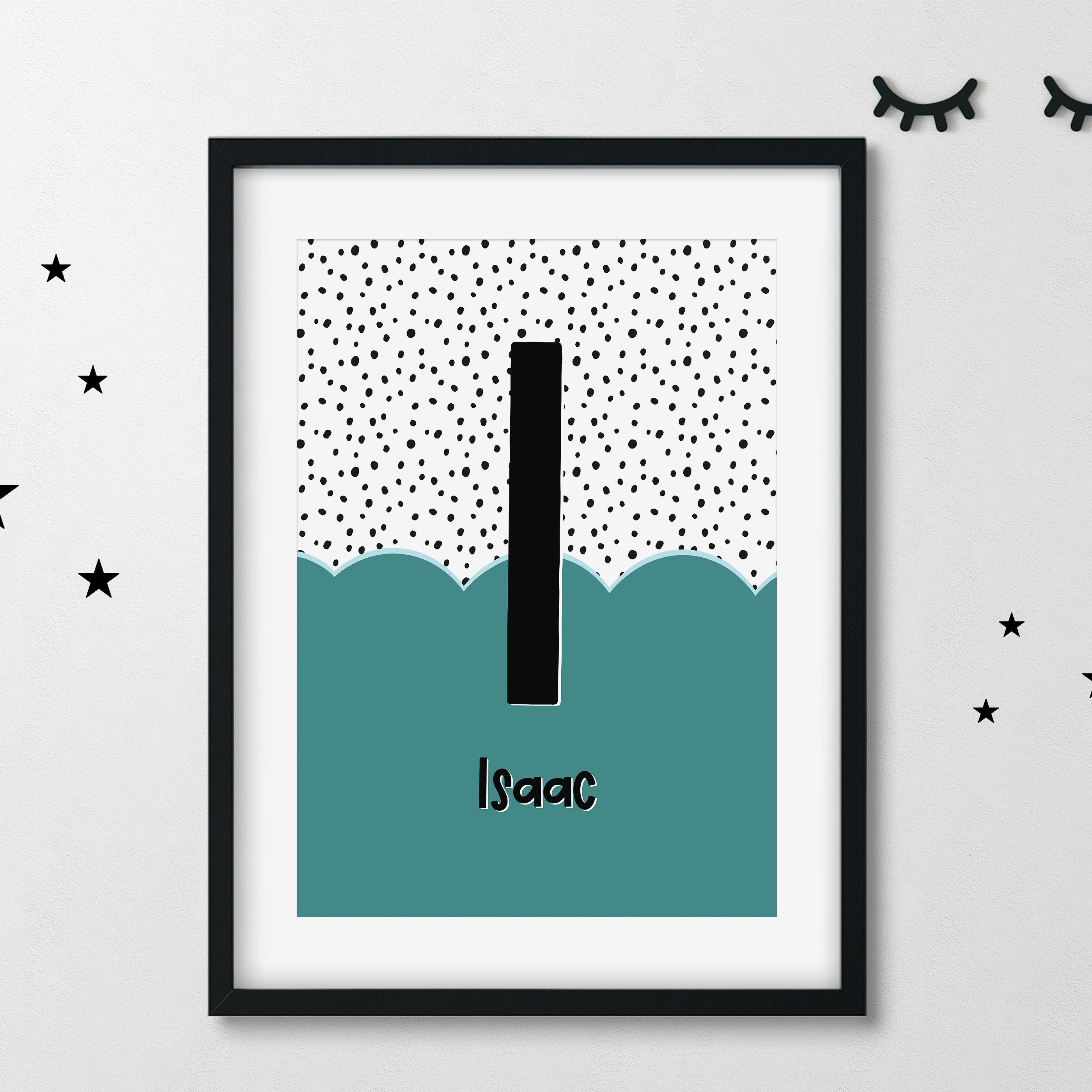 Kids Personalised Initial Dalmation Art Print