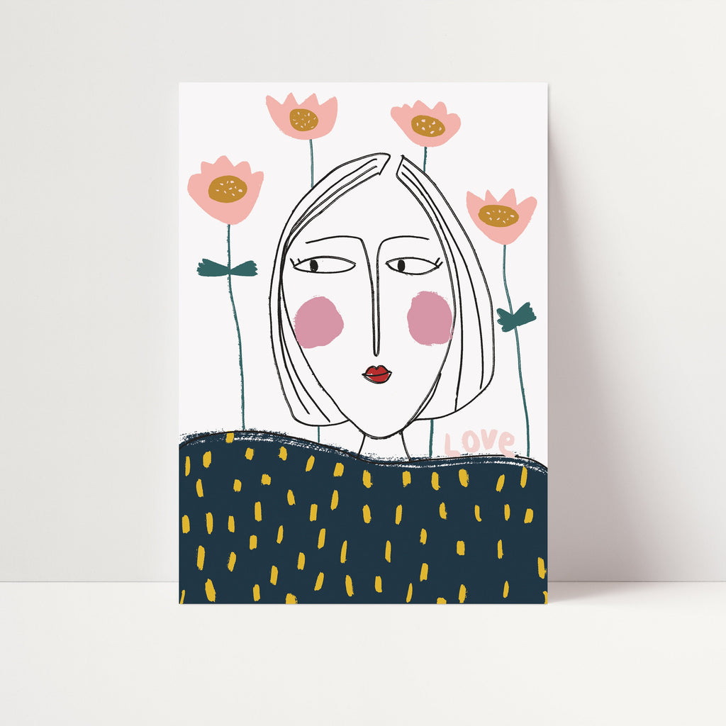 Lady Love Illustrated Art Print