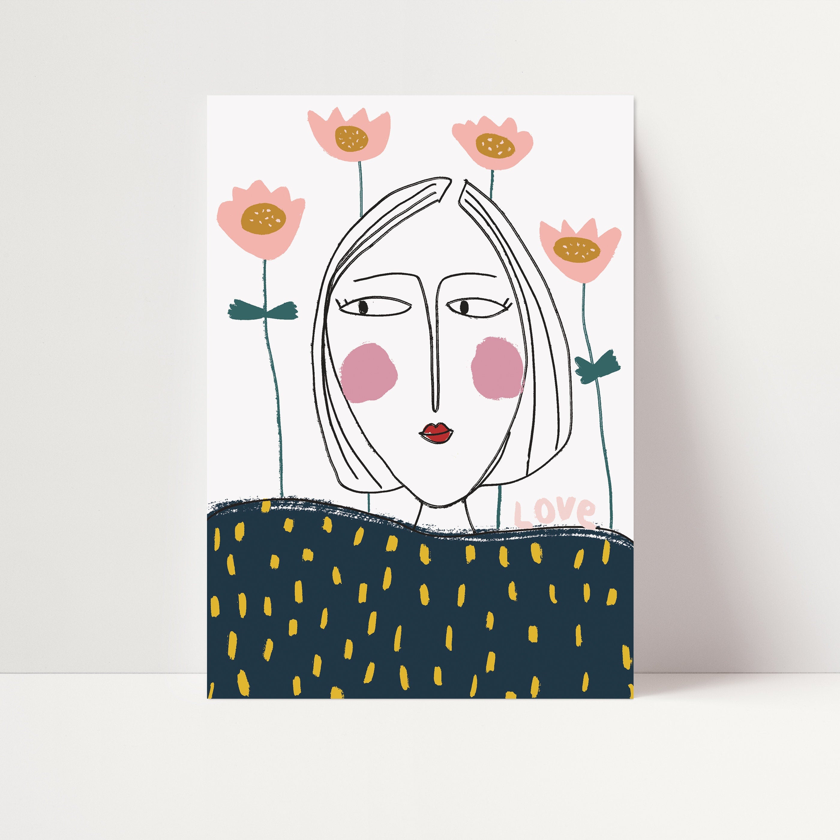 Lady Love Illustrated Art Print