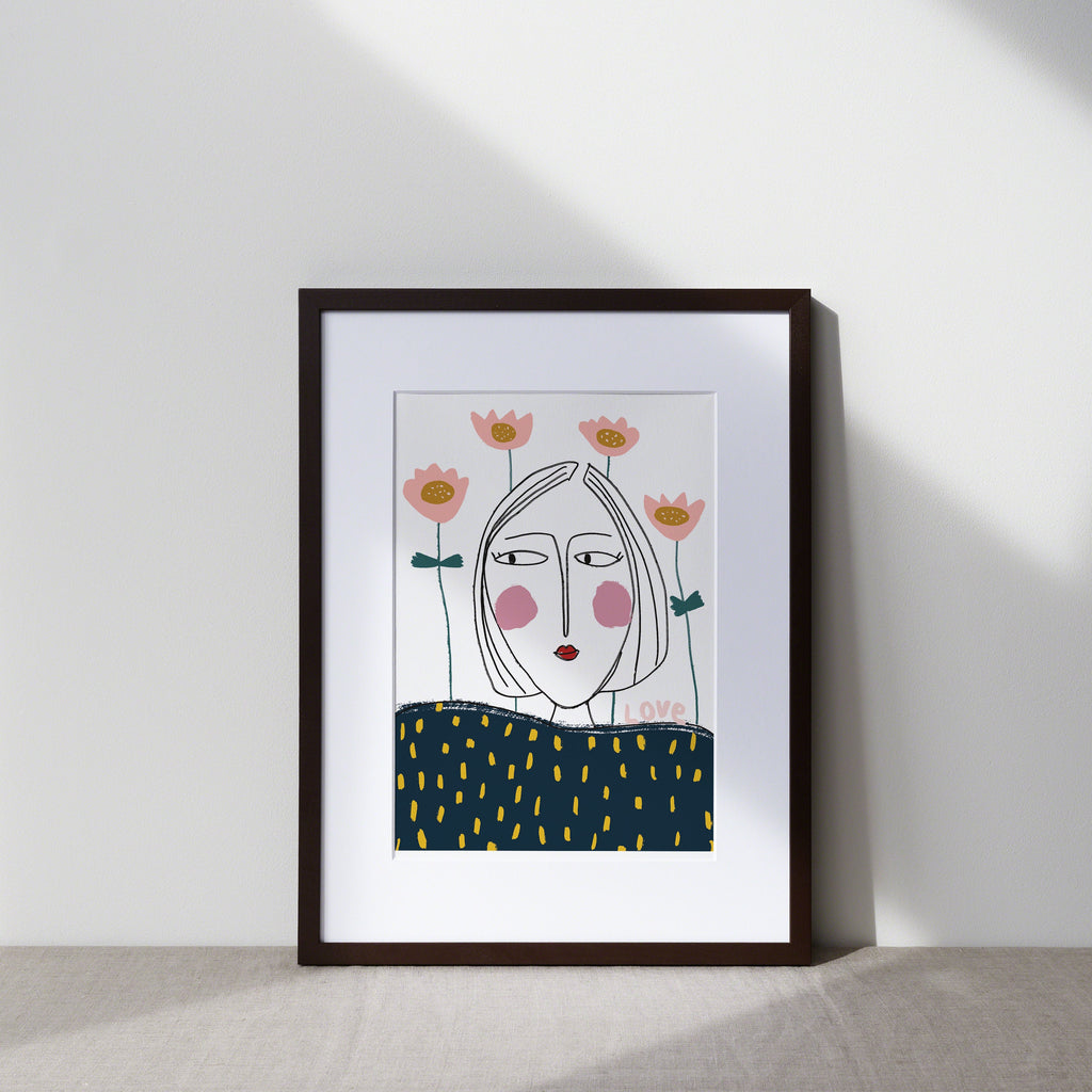 Lady Love Illustrated Art Print