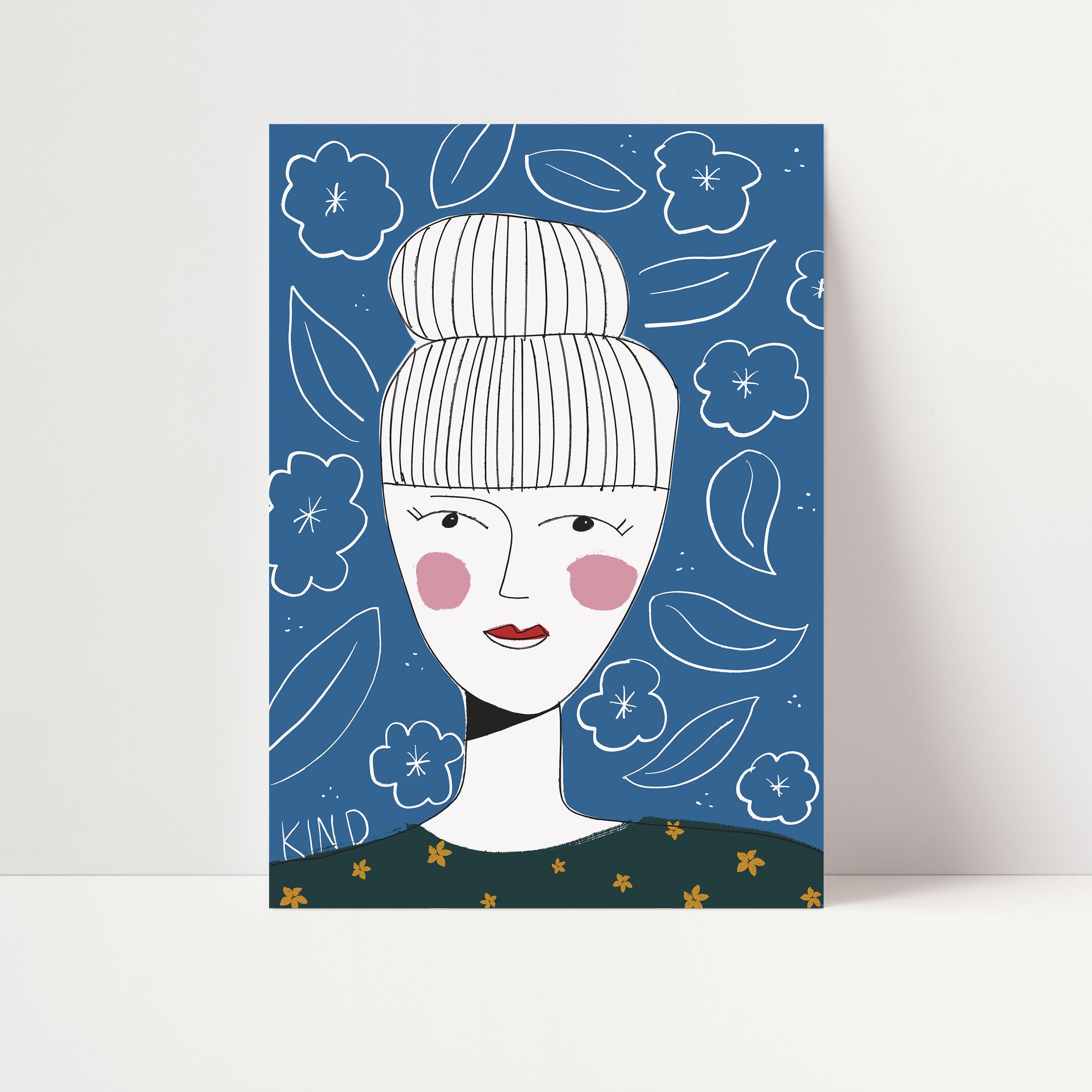 Kind Lady Illustrated Art Print