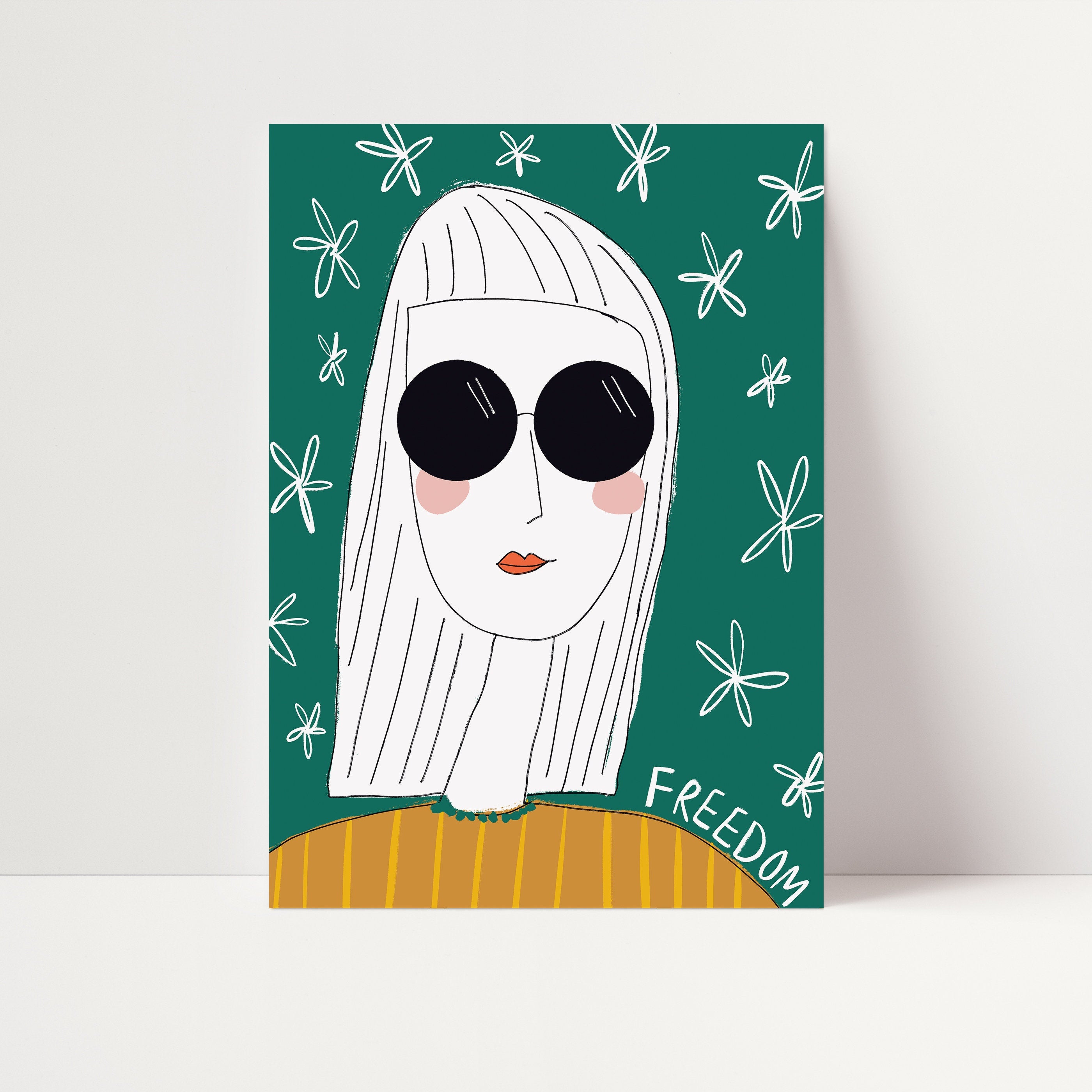 Freedom Lady Illustrated Art Print