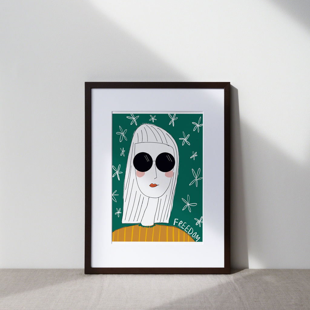Freedom Lady Illustrated Art Print