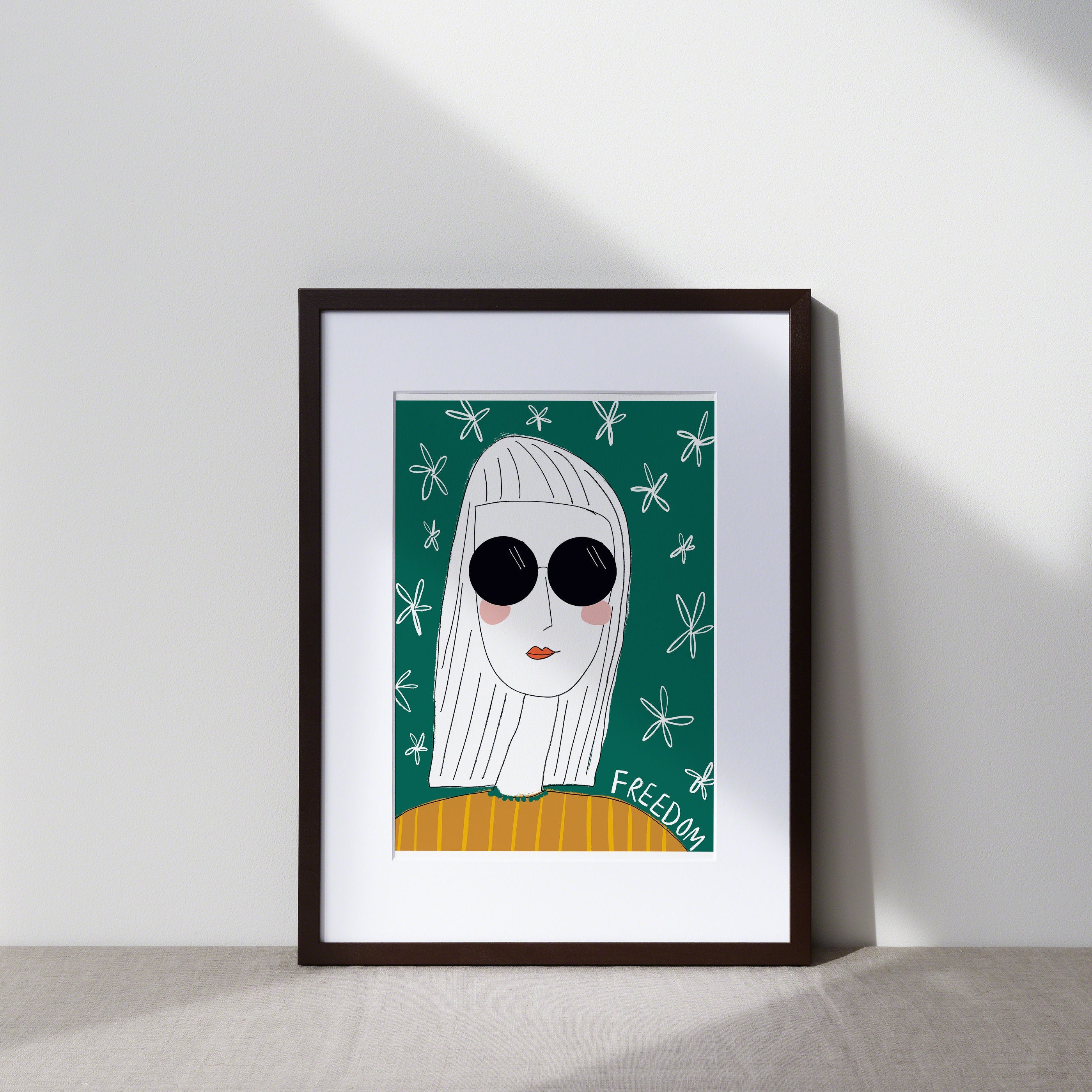 Freedom Lady Illustrated Art Print