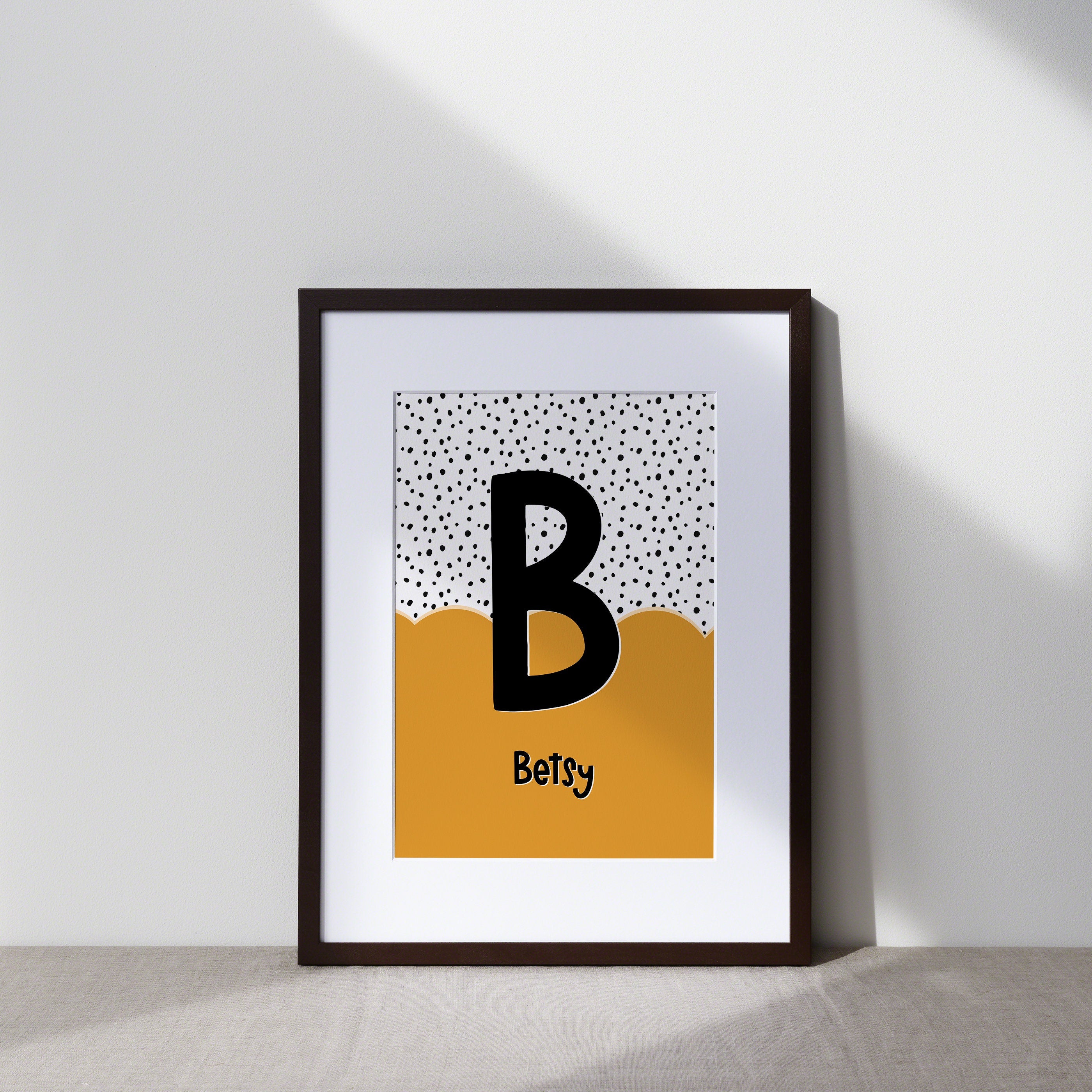 Kids Personalised Initial Dalmation Art Print