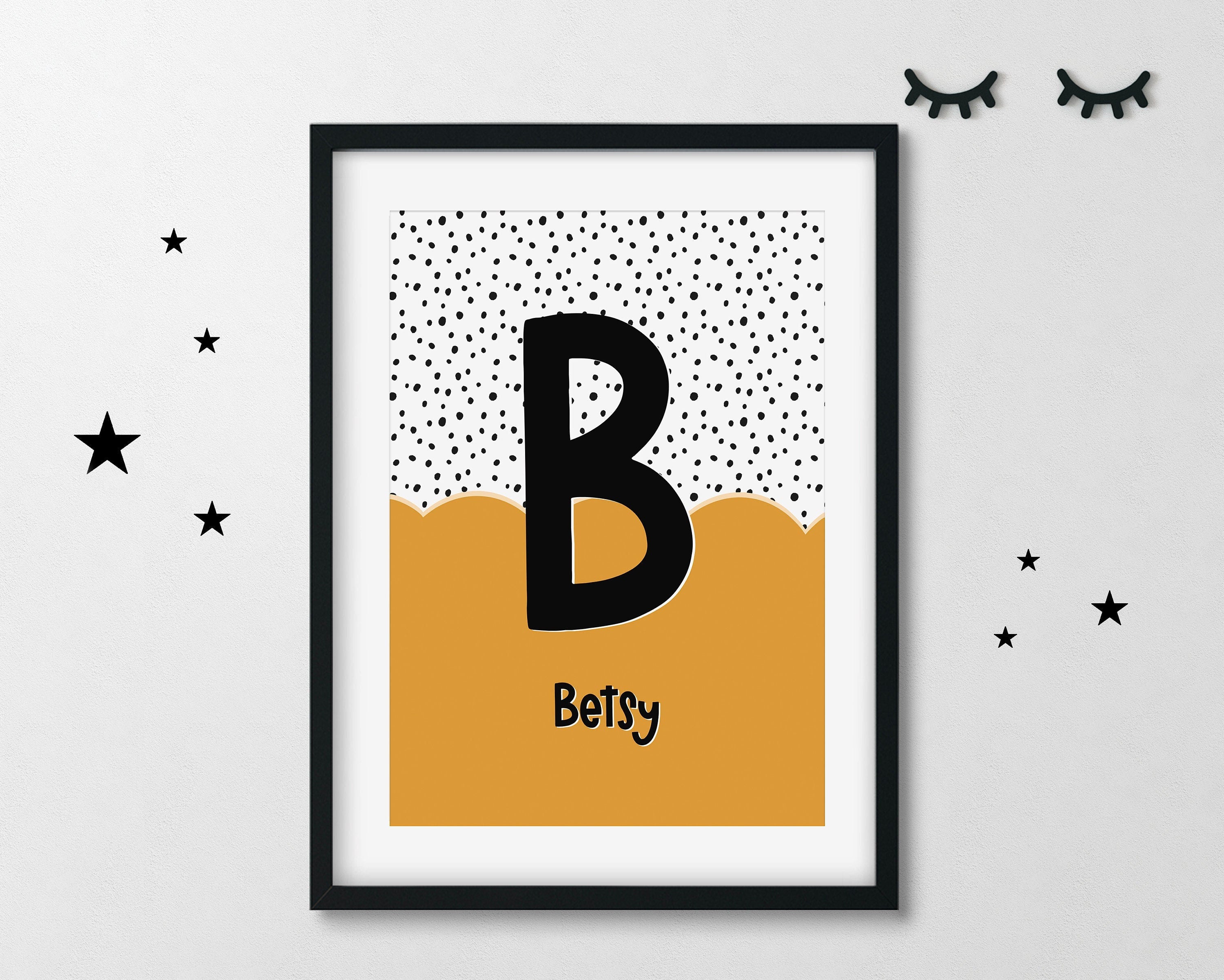 Kids Personalised Initial Dalmation Art Print