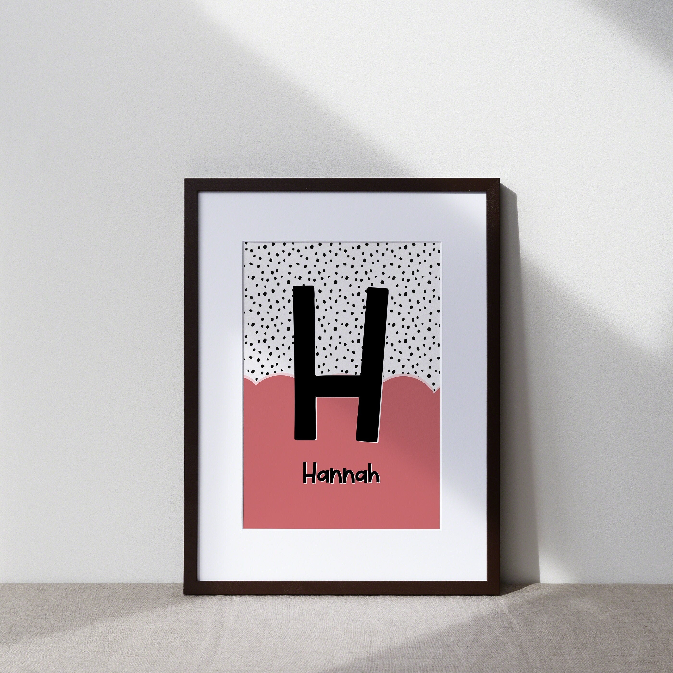 Kids Personalised Initial Dalmation Art Print