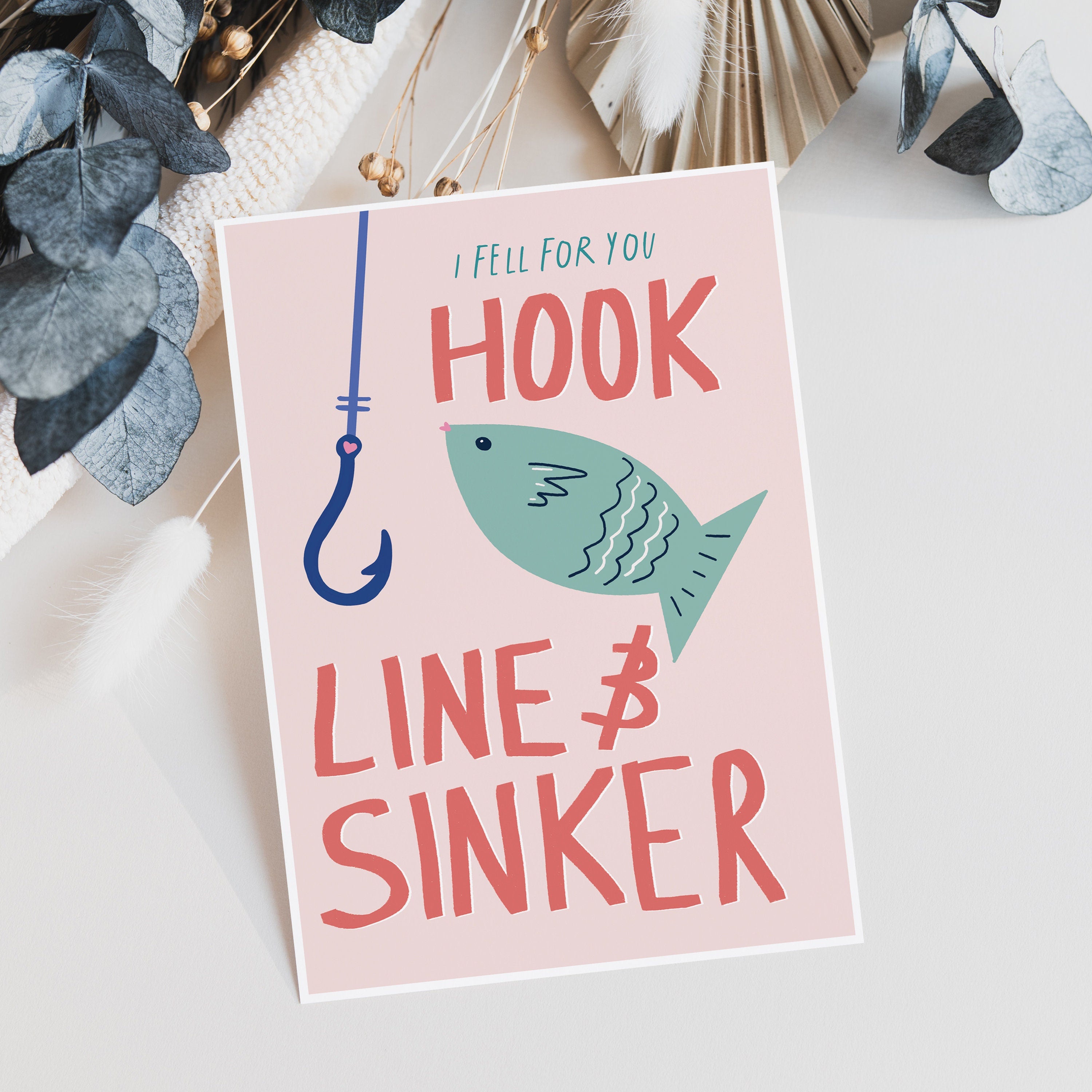 Hook Line & Sinker Romantic Fishing Card