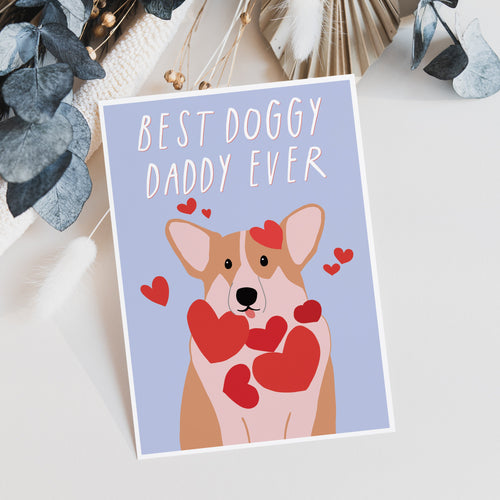 Best Doggy Daddy Corgi Card