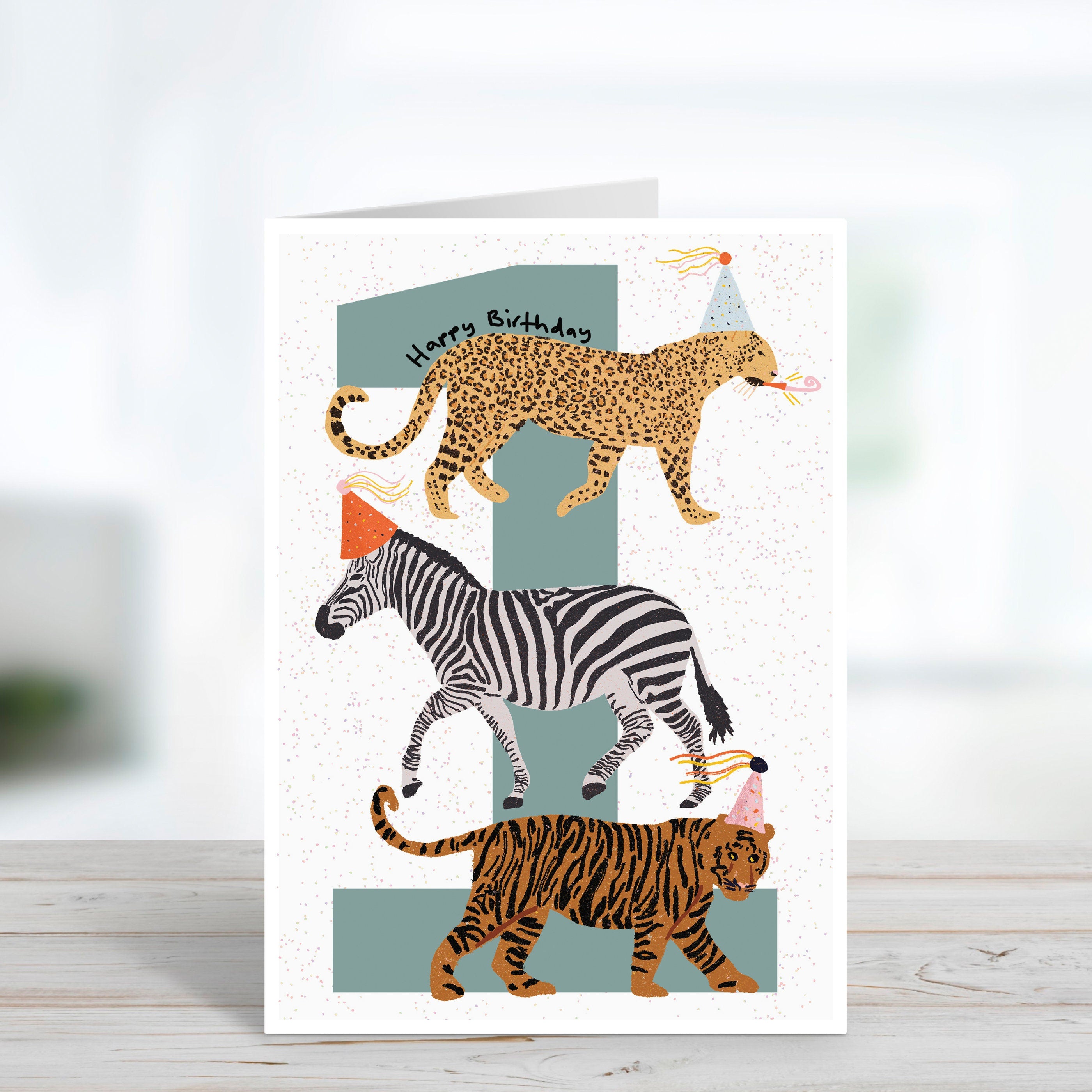 Party Animals 1st Birthday Card