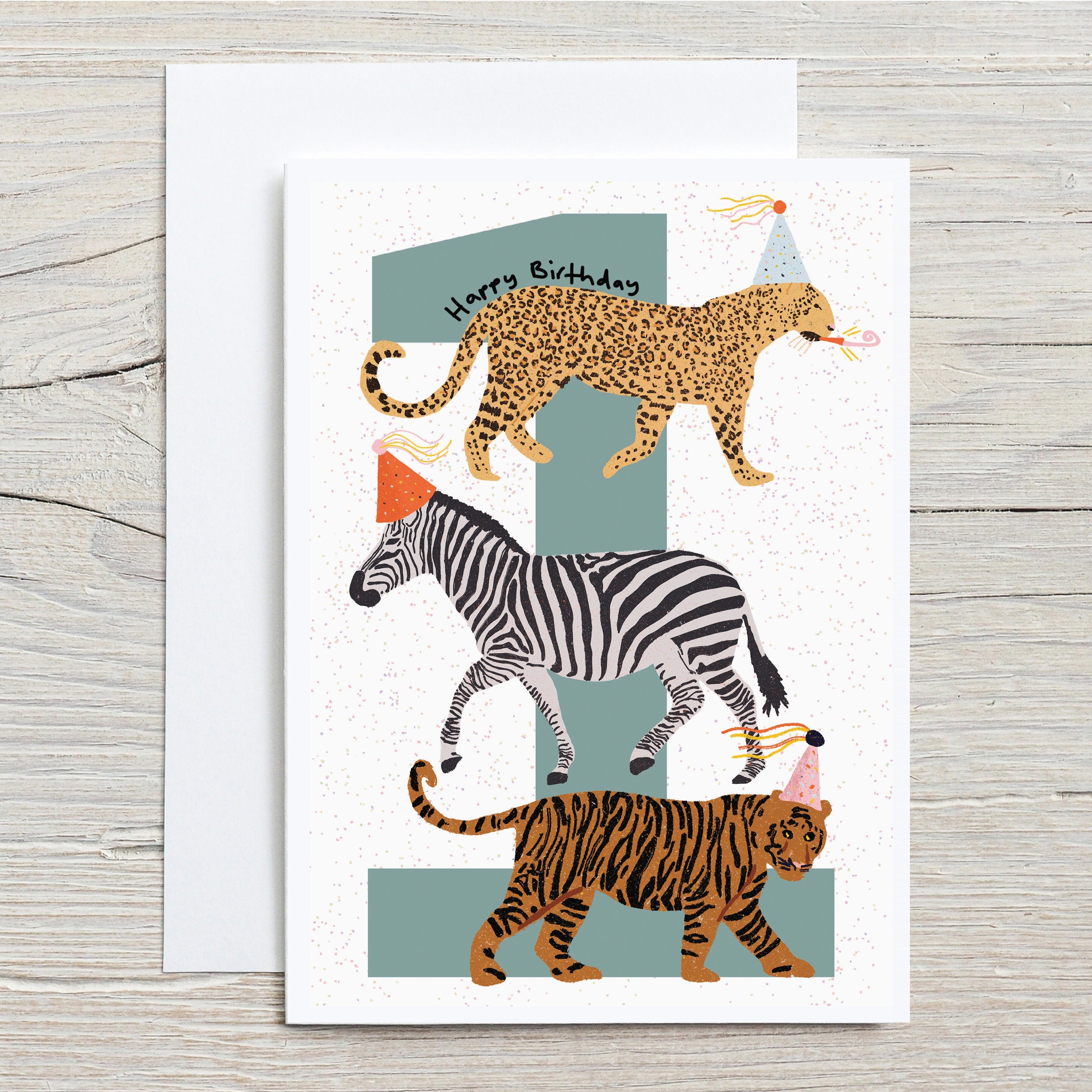 Party Animals 1st Birthday Card