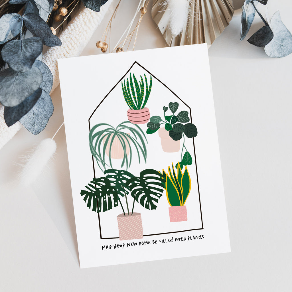 New Home Filled With Plants House Warming Card