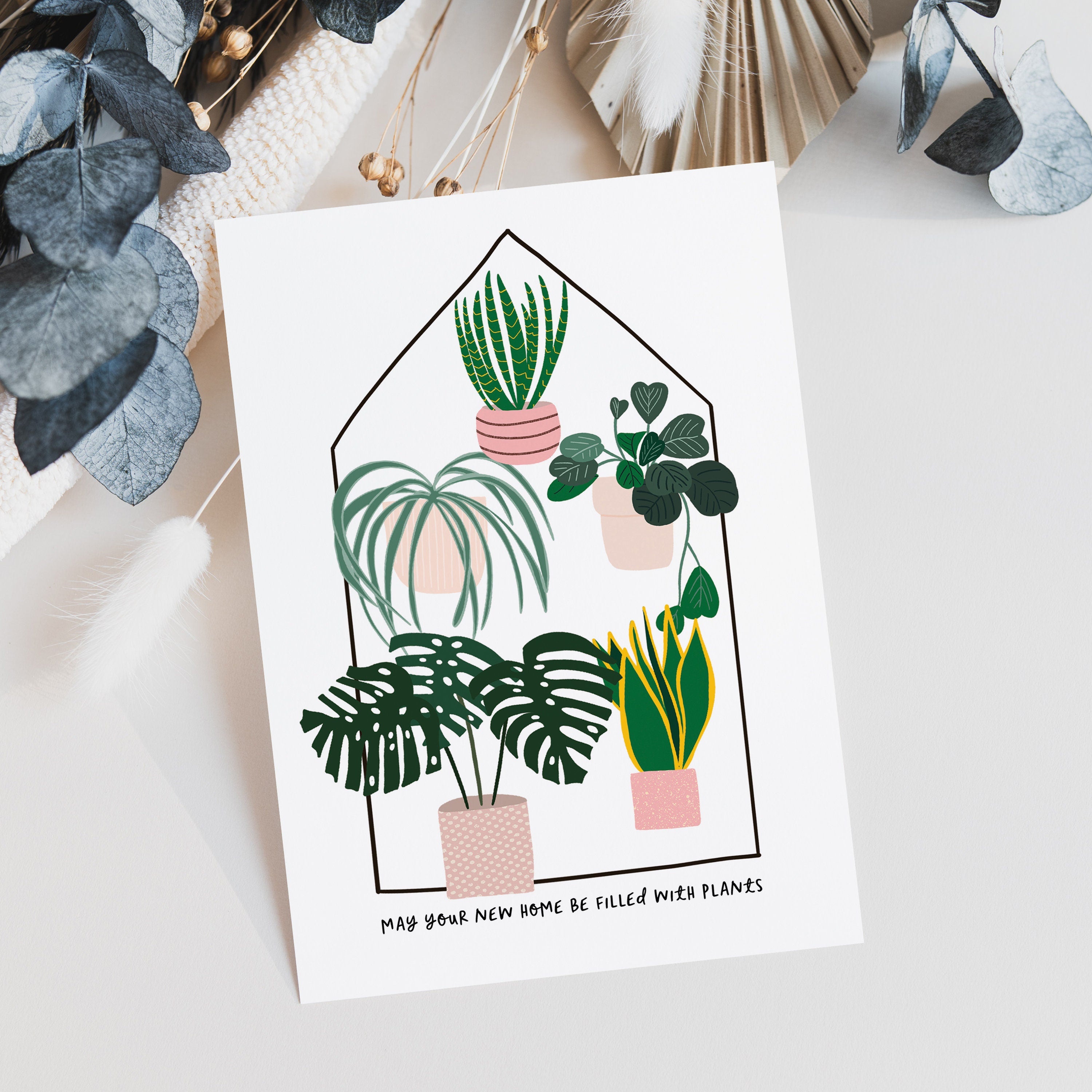 New Home Filled With Plants House Warming Card