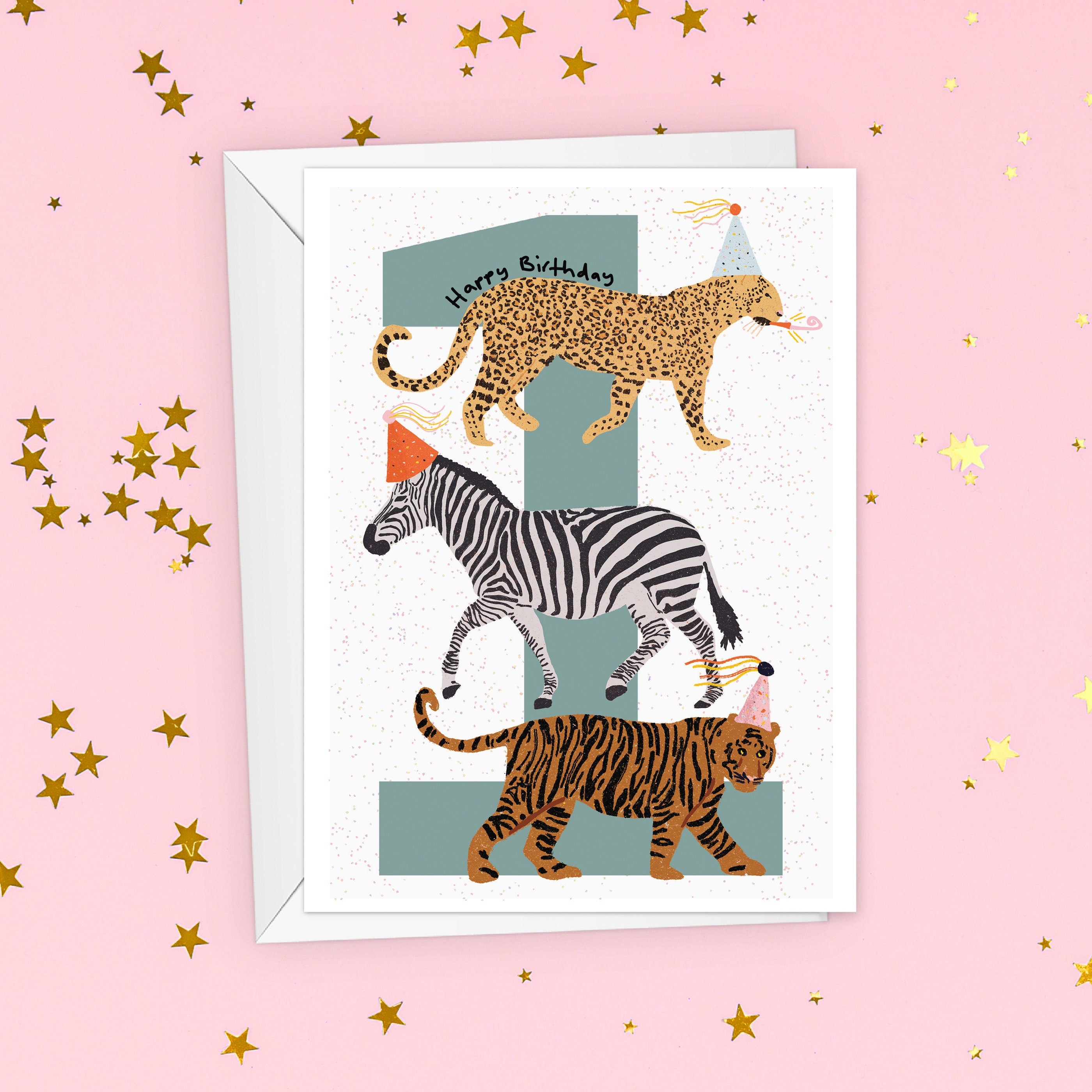Party Animals 1st Birthday Card