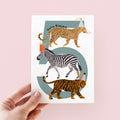 Party Animals 5th Birthday Card For Kids