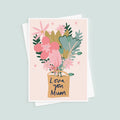 Love You Mum Illustrated Floral Mother's Day Card