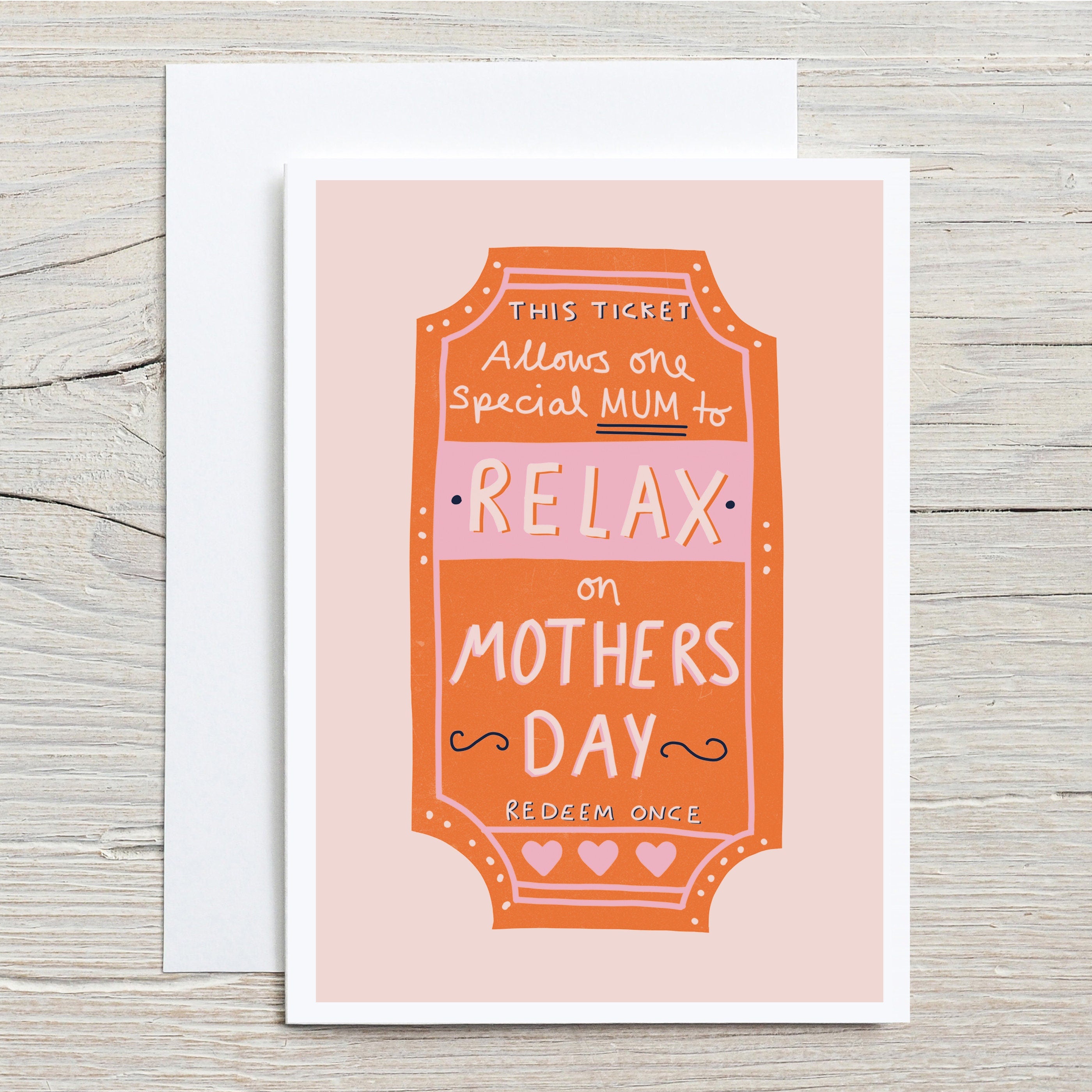 Ticket To Relax Mother's Day Card