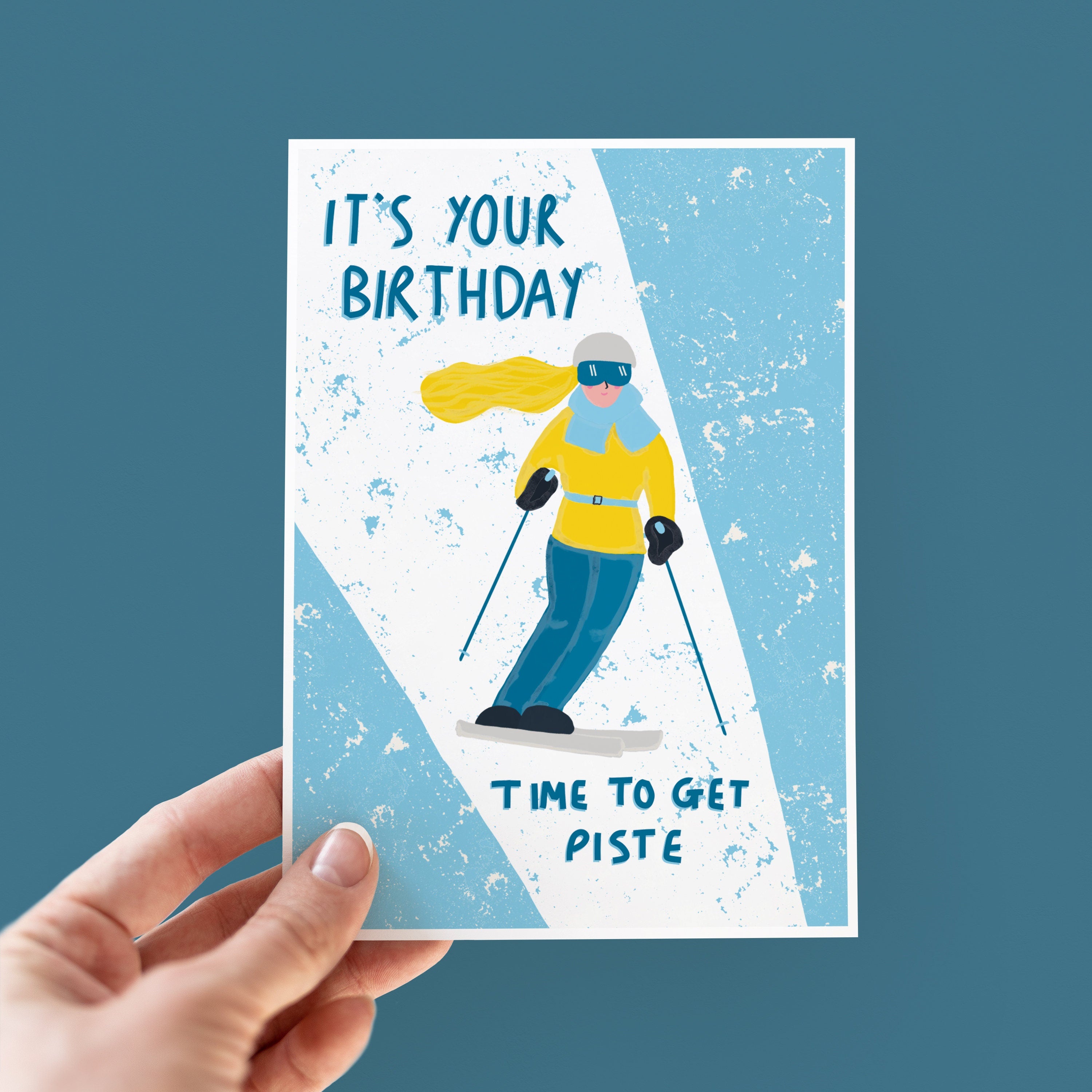 Funny Skiing Birthday Card For Her
