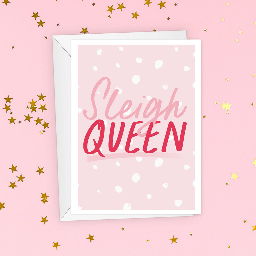 Sleigh Queen Fun Christmas Card For Her