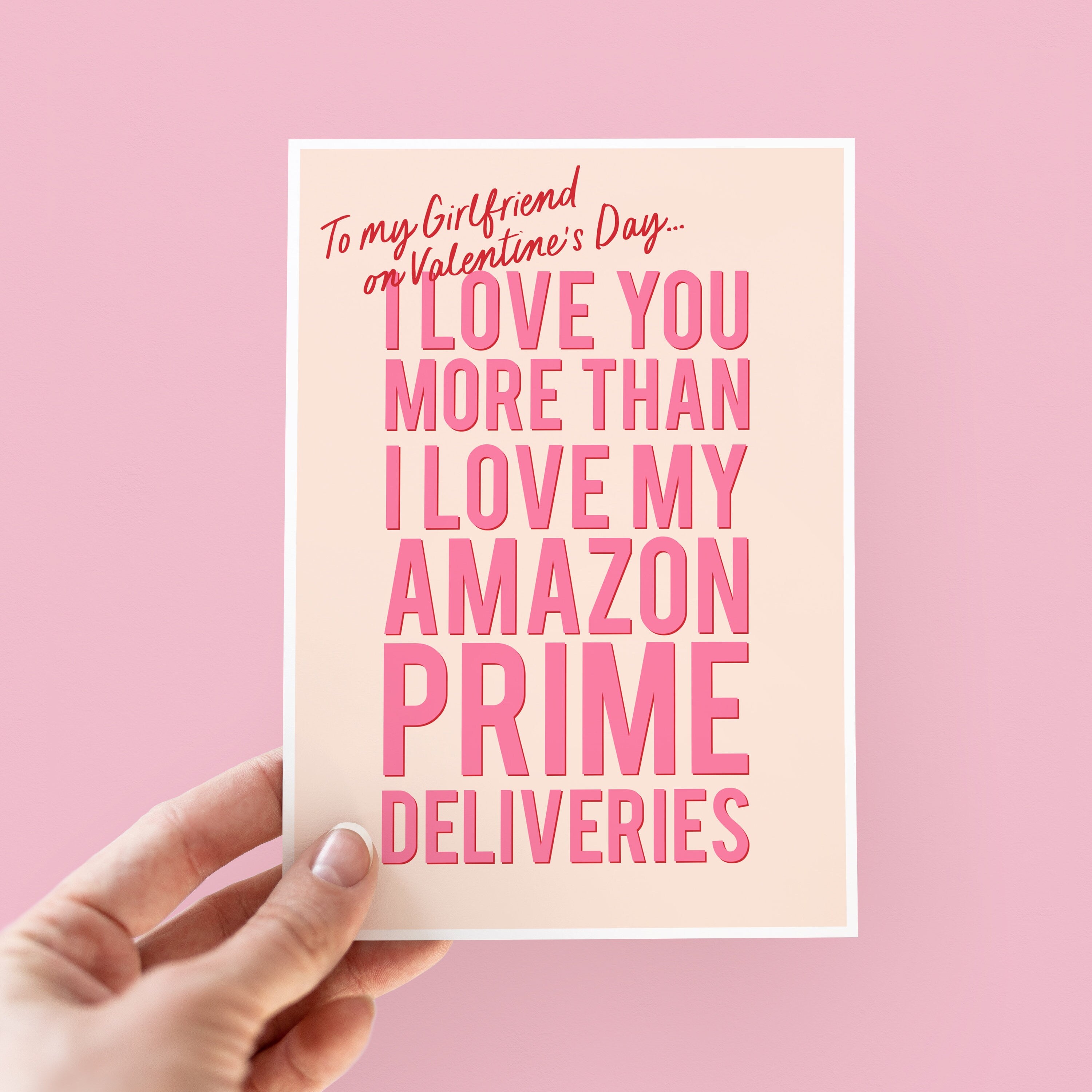Funny Amazon Prime Valentine's Card For Girlfriend