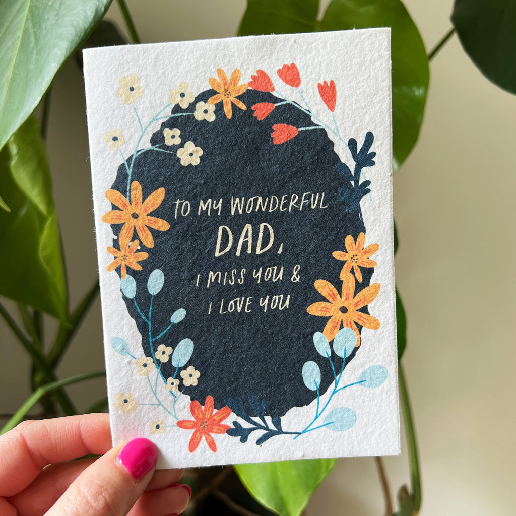 Miss You Wonderful Dad Seeded Father's Day Card