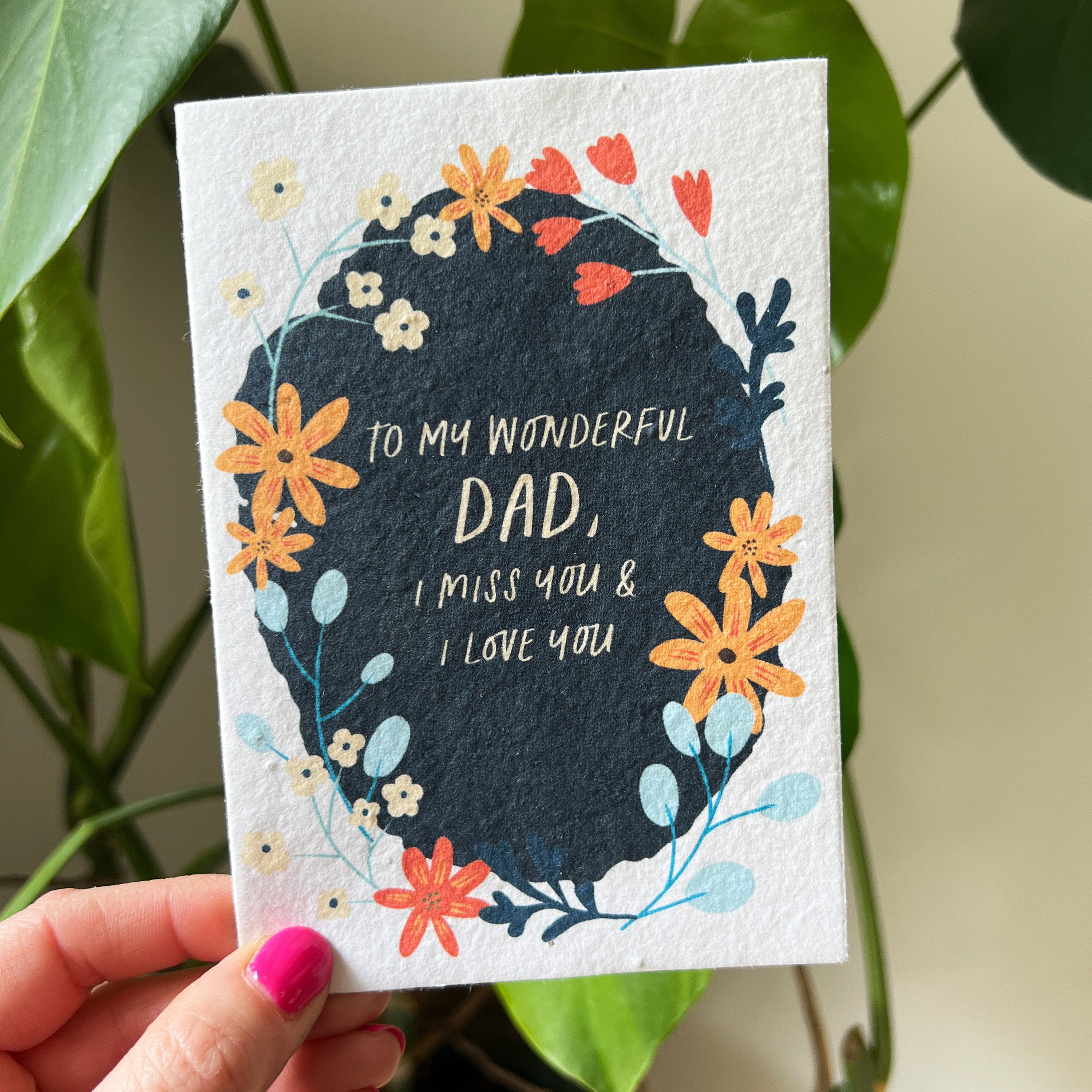 Miss You Wonderful Dad Seeded Father's Day Card