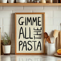 Gimme Pasta Illustrated Art Print For Kitchen