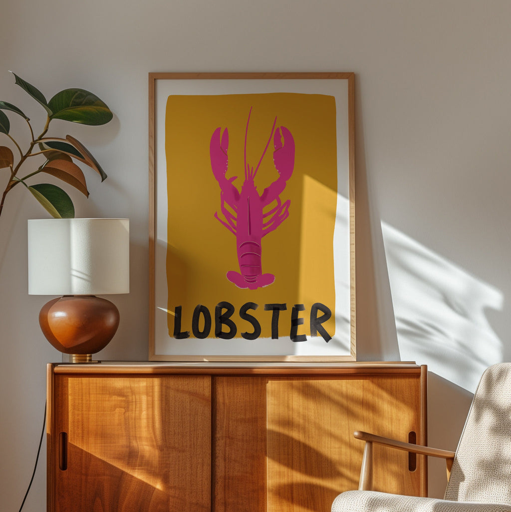 Lobster Typography Art Print For Kitchen