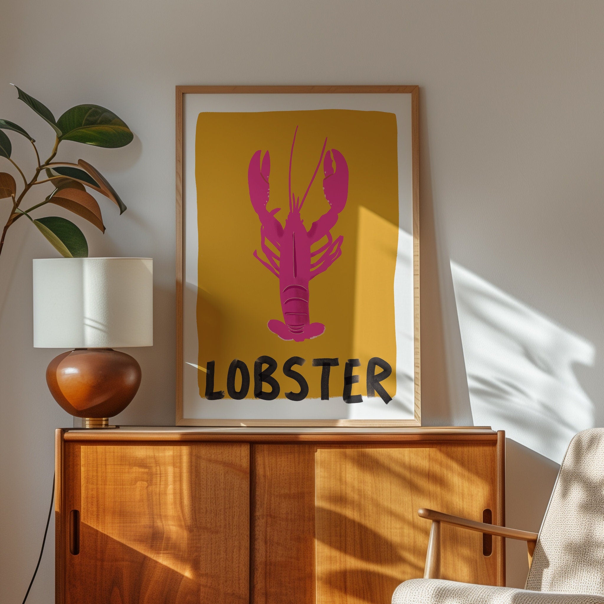 Lobster Typography Art Print For Kitchen