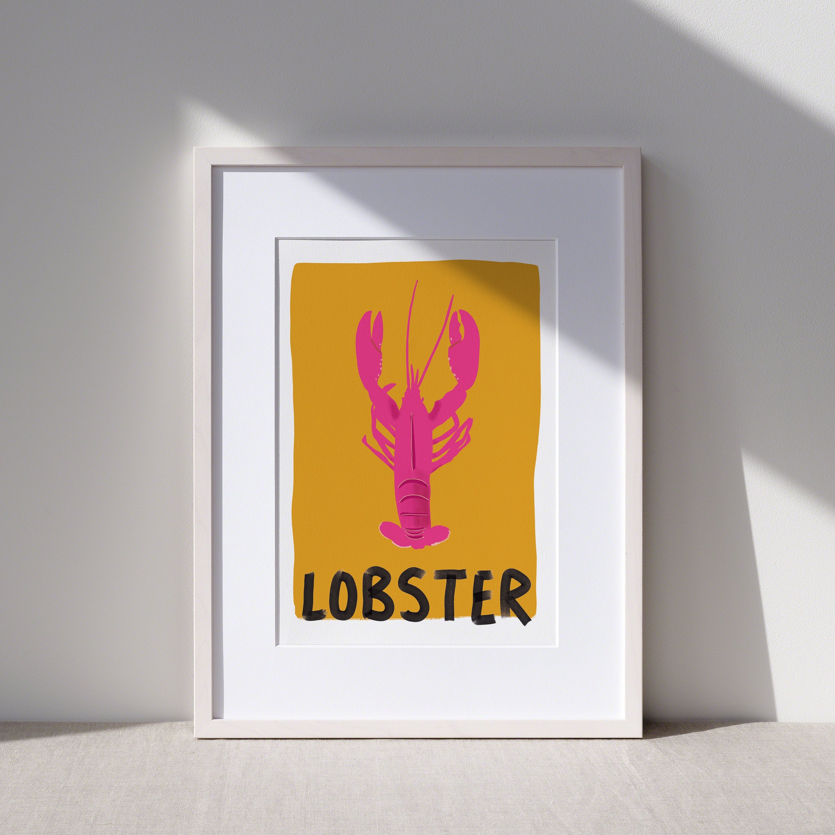 Lobster Typography Art Print For Kitchen