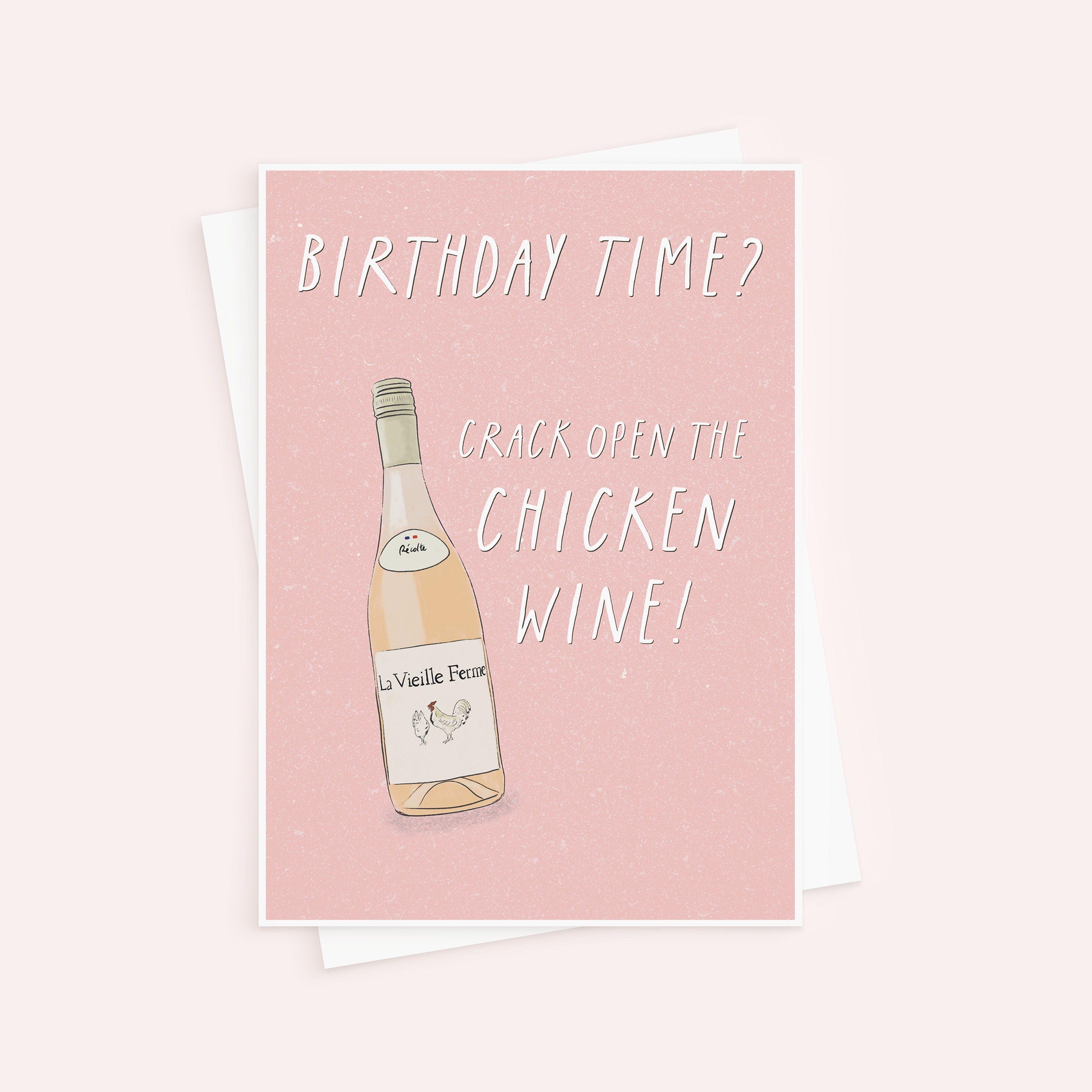 Chicken Wine Birthday Card For Her