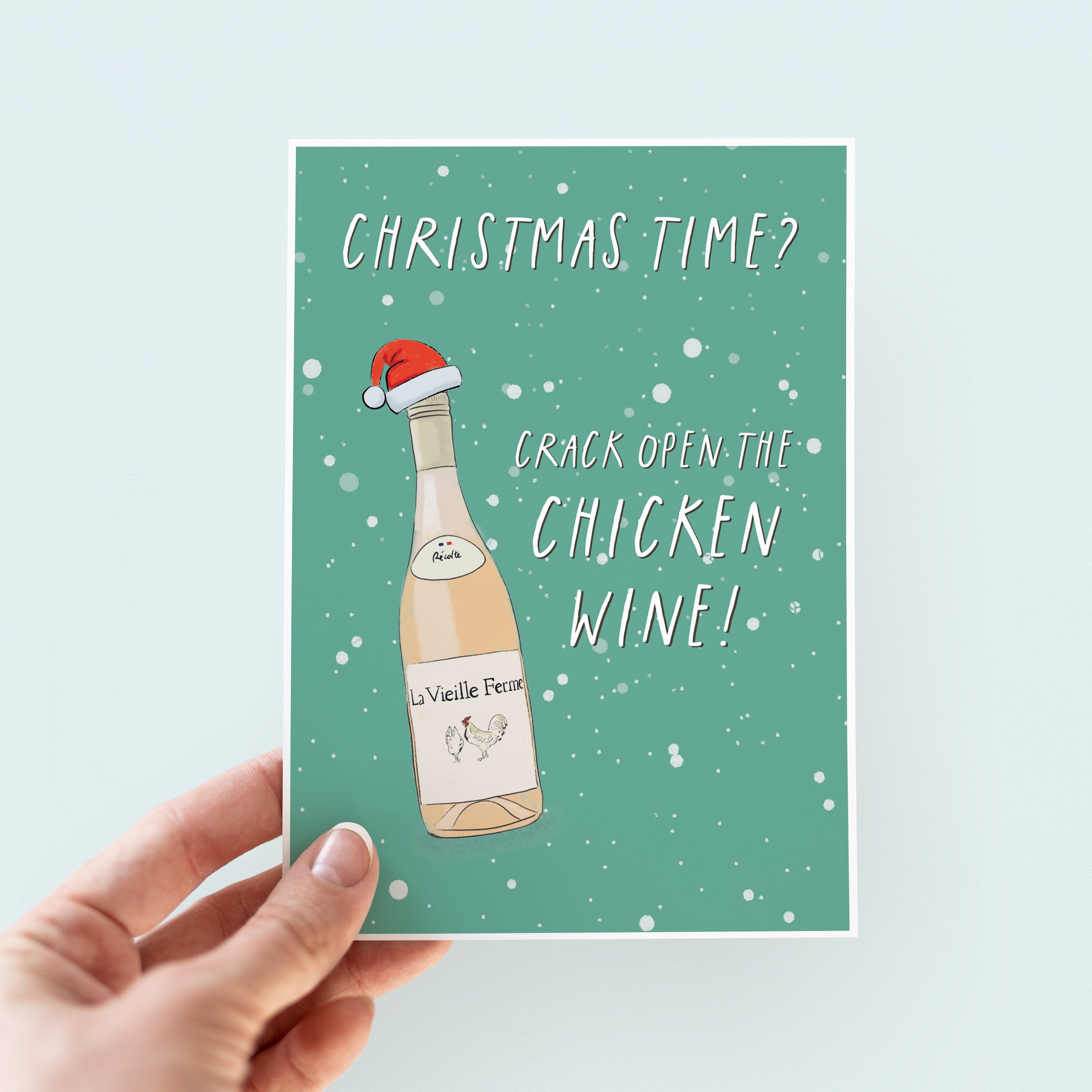 Chicken Wine Christmas Card