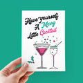 Merry Little Cocktail Retro Style Christmas Card