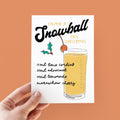 Snowball Cocktail Recipe Retro Style Christmas Card