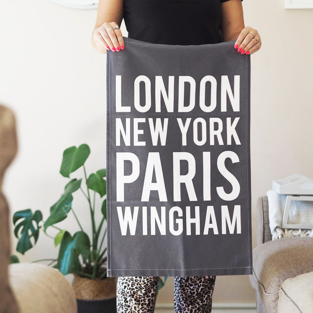 Personalised Location Tea Towel House Warming Gift
