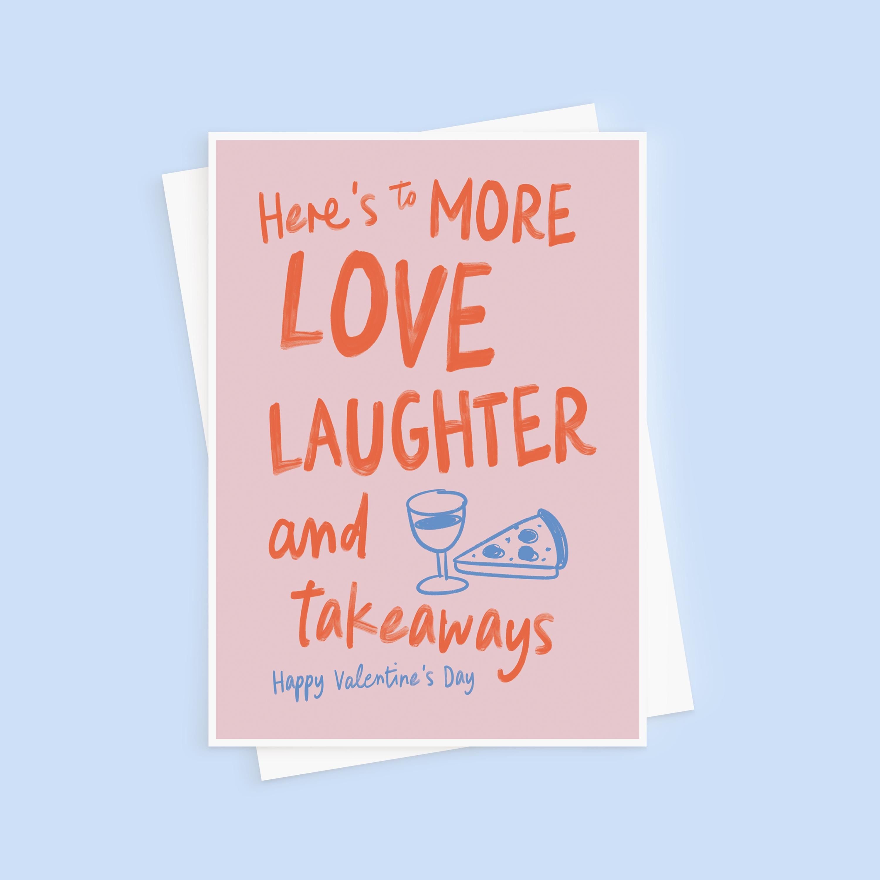 Love, Laughter & Takeaways Cute Valentine's Day Card
