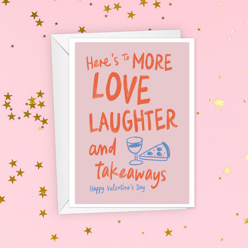 Love, Laughter & Takeaways Cute Valentine's Day Card